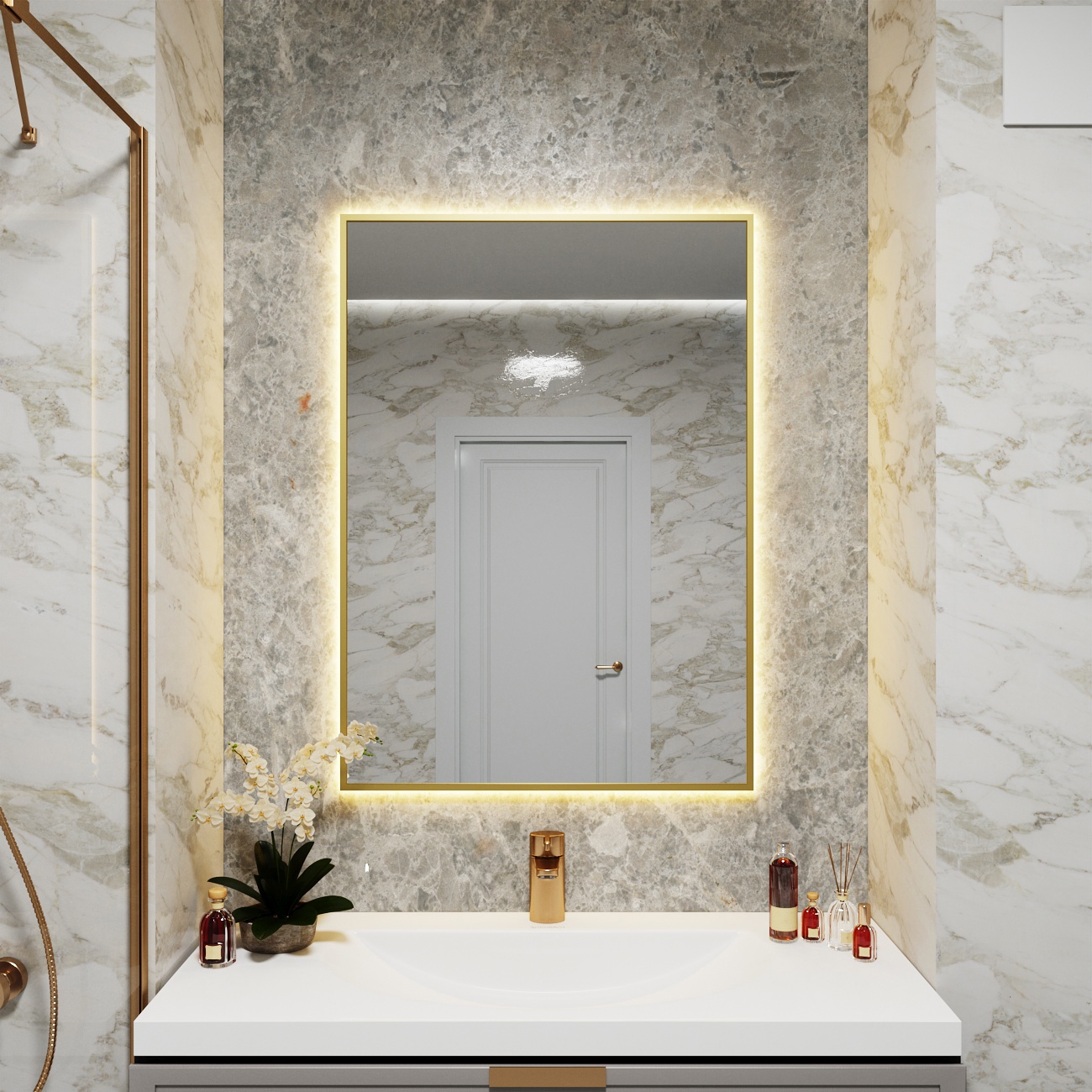 Изображение товара Зеркало со встроенной подсветкой One mirror 10080зст 80x100 см Изображение товара Зеркало со встроенной подсветкой One mirror 10080зст 80x100 см