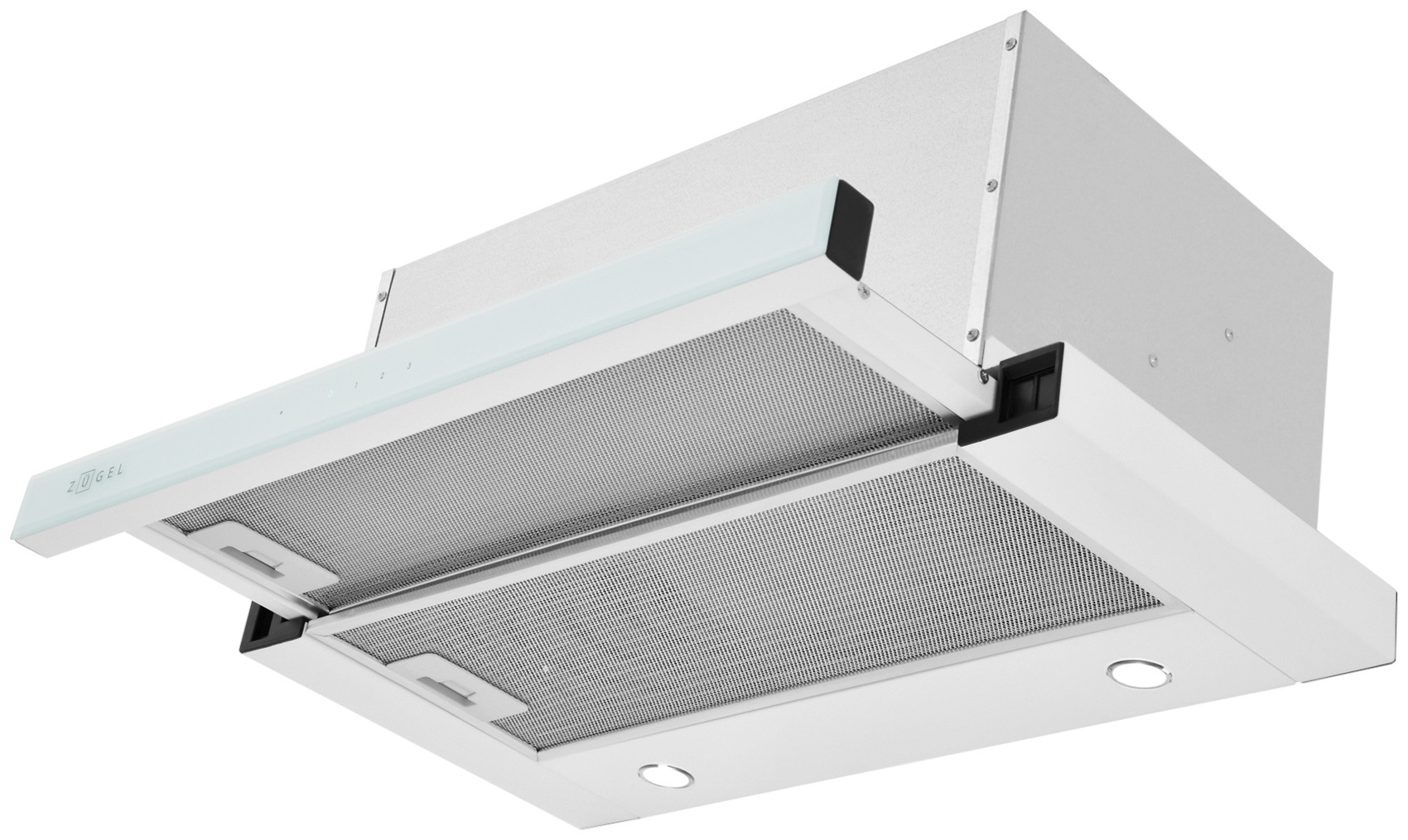 Изображение товара Встраиваемая вытяжка Zugel ZHT652GW белая 60 см мощный мотор сенсорное управление