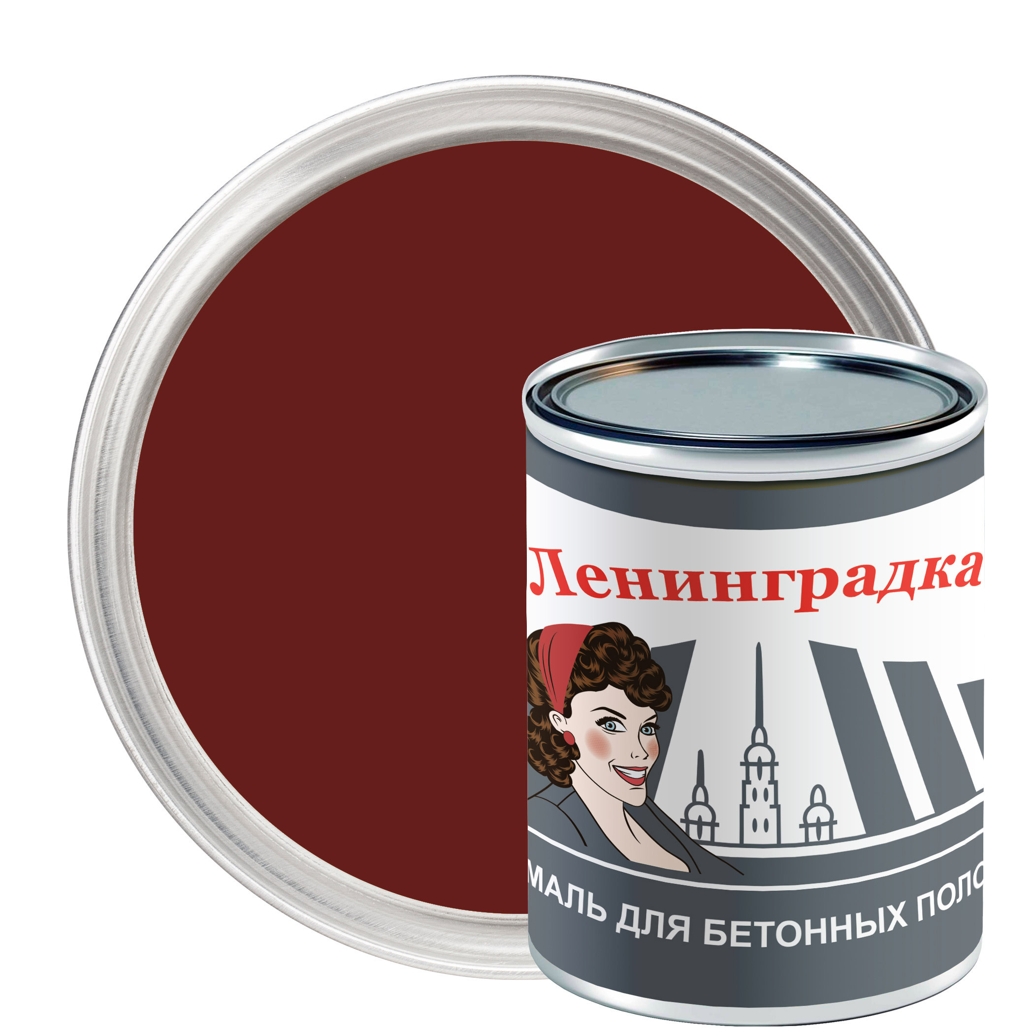 Изображение товара Краска для пола Ленинградка УТ000011947 цвет красно-коричневый 0.8 л Изображение товара Краска для пола Ленинградка УТ000011947 цвет красно-коричневый 0.8 л