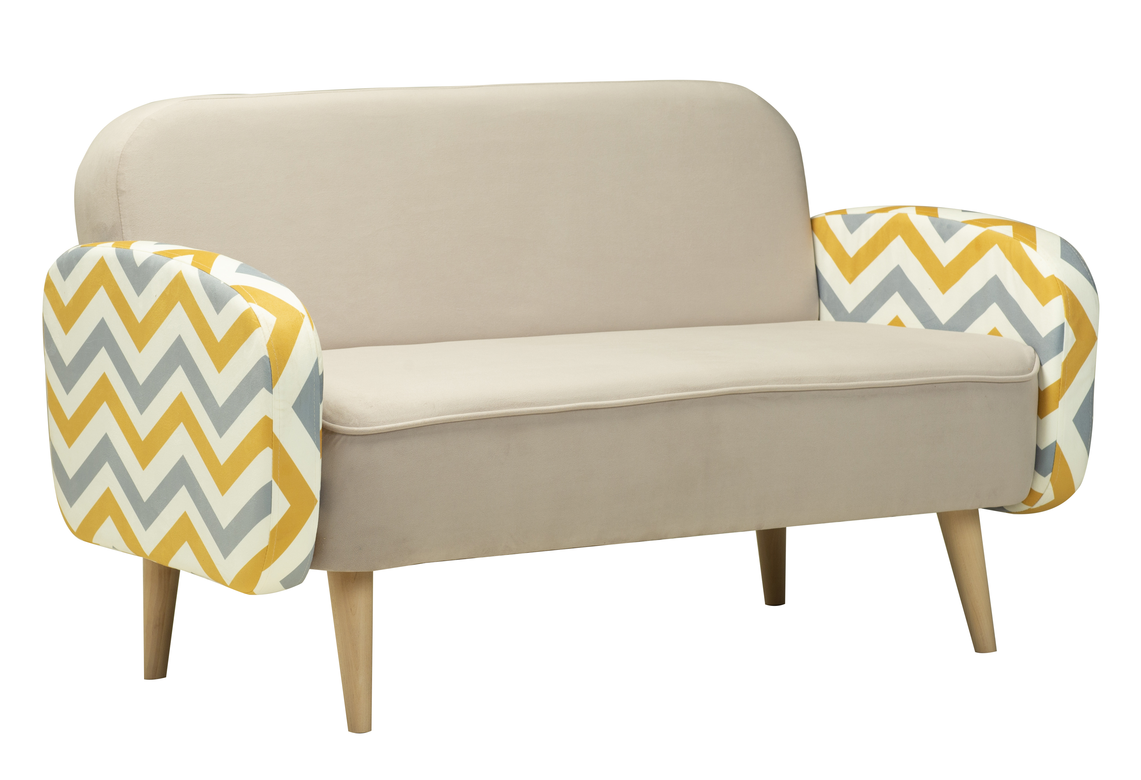 Изображение товара Диван прямой Диван не мебель Малютка id000113-cream02plus 130x82x70 см велюр цвет кремовый