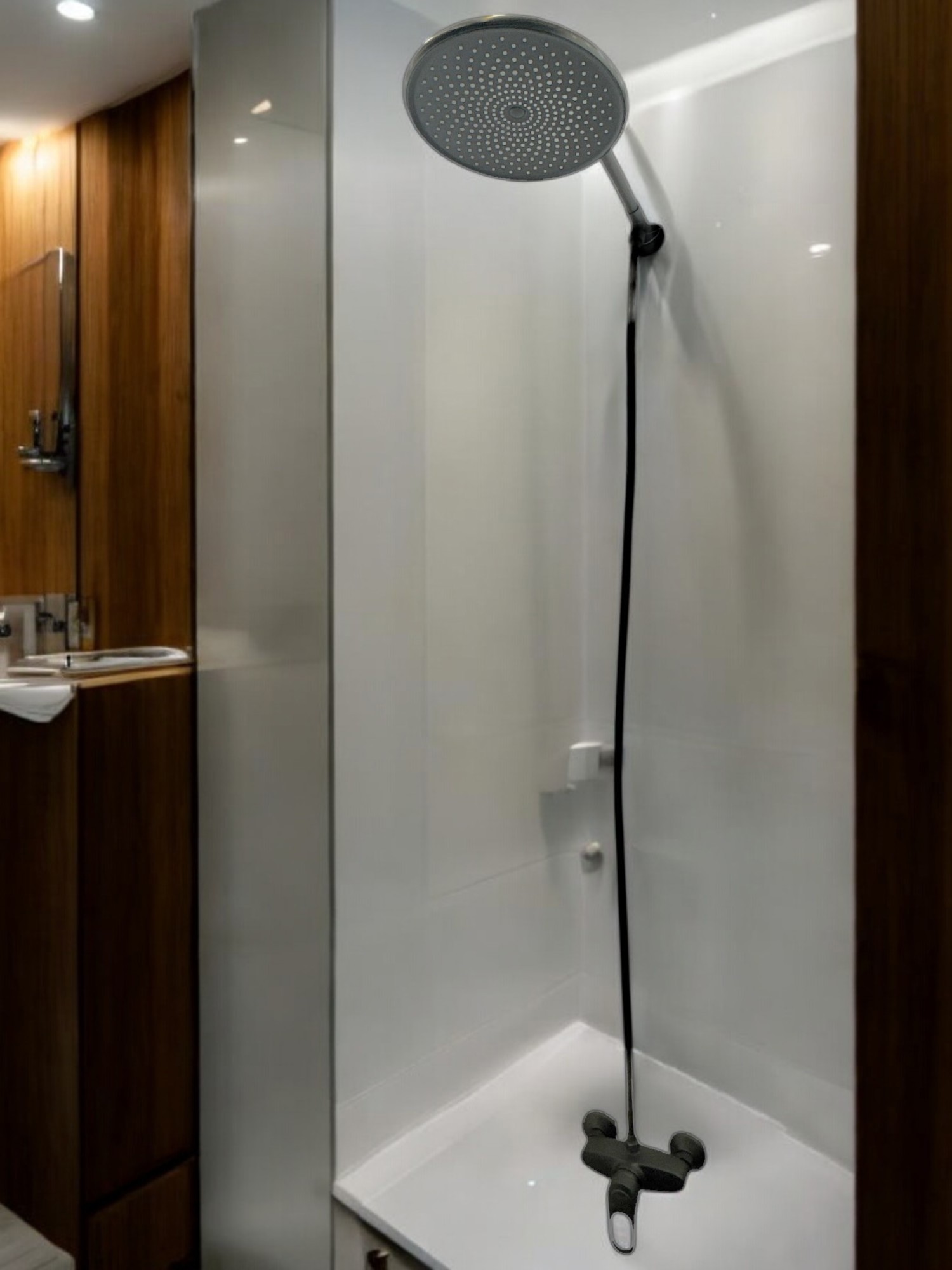 Изображение товара Душевая стойка Aloute A3184Y 3 режимная графит с тропической лейкой