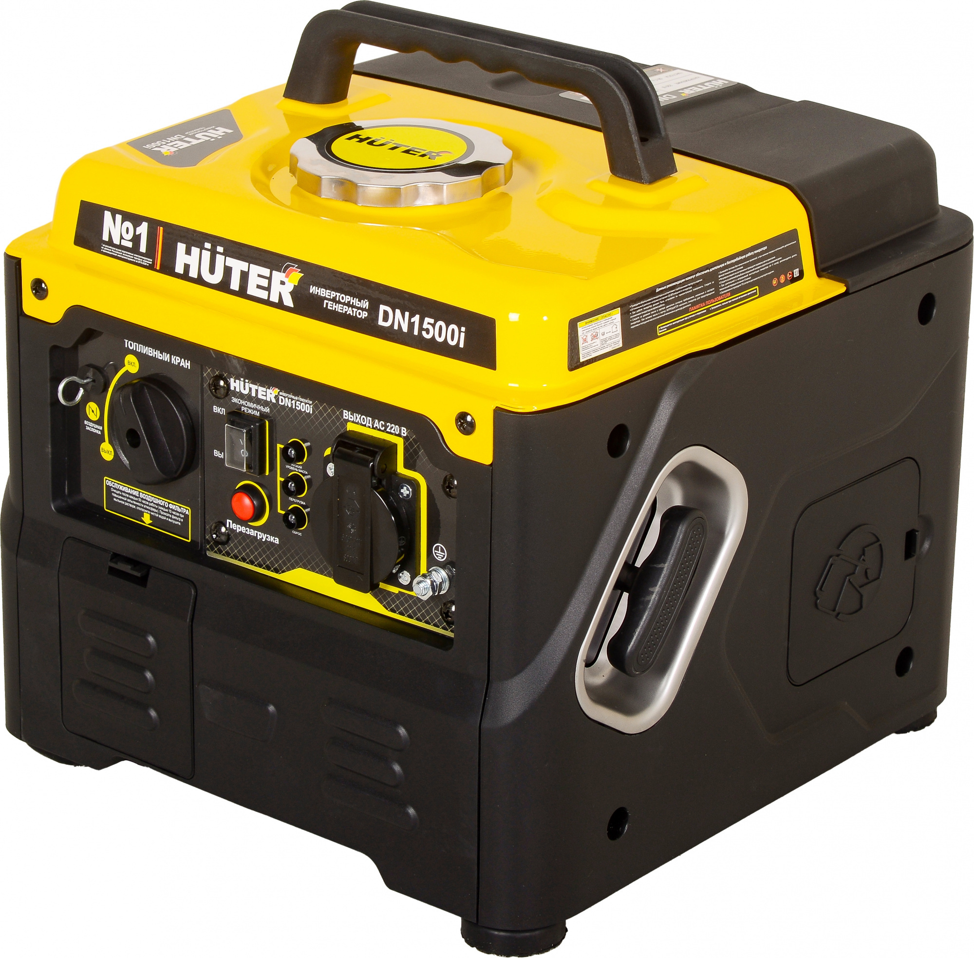 Изображение товара Генератор бензиновый Huter DN1500i 1.2кВт Изображение товара Генератор бензиновый Huter DN1500i 1.2кВт