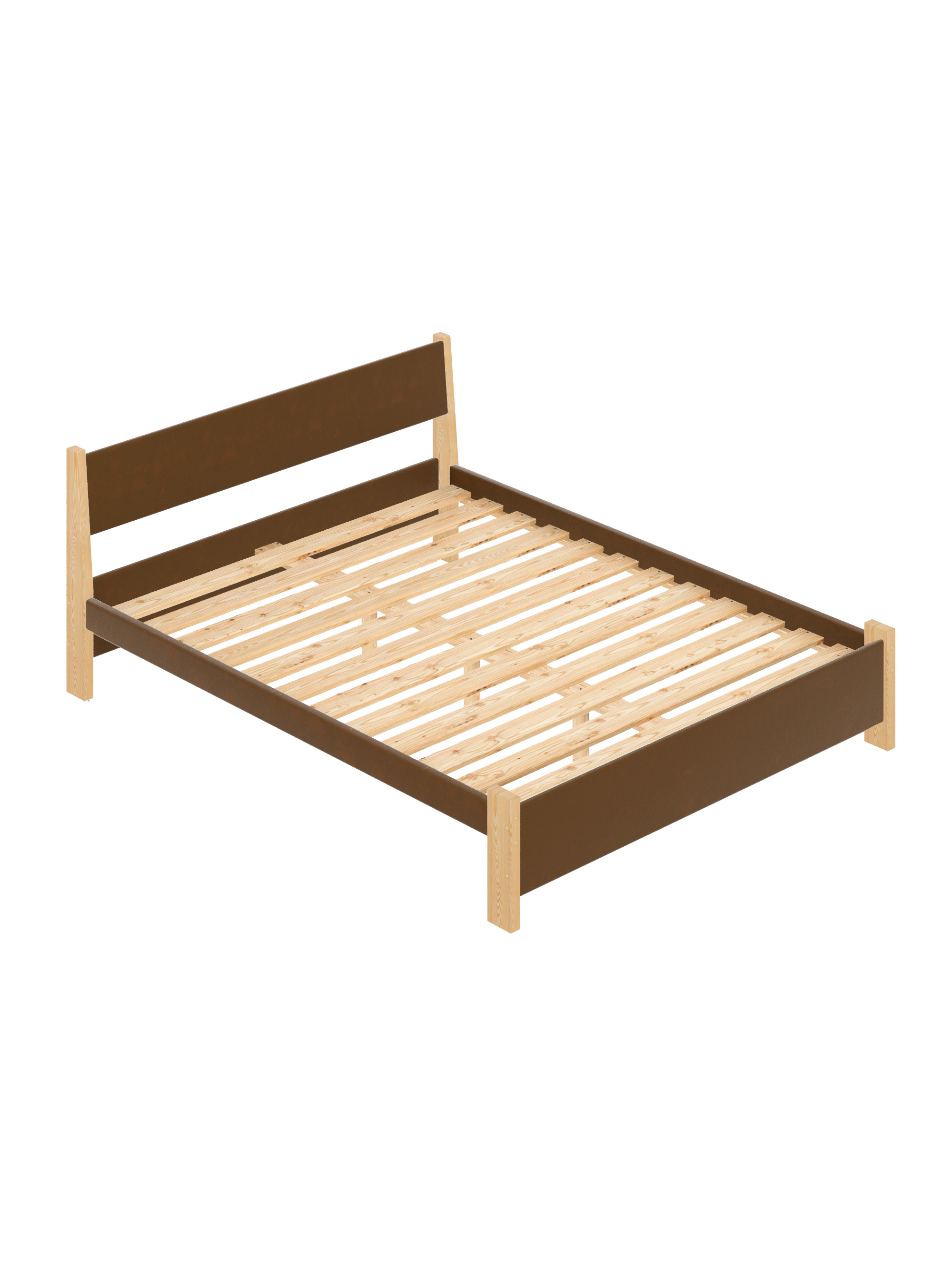 Изображение товара Кровать Solarius Мишка реечное основание 190 x 80 x 210 см дерево цвет коричневый;лакированный