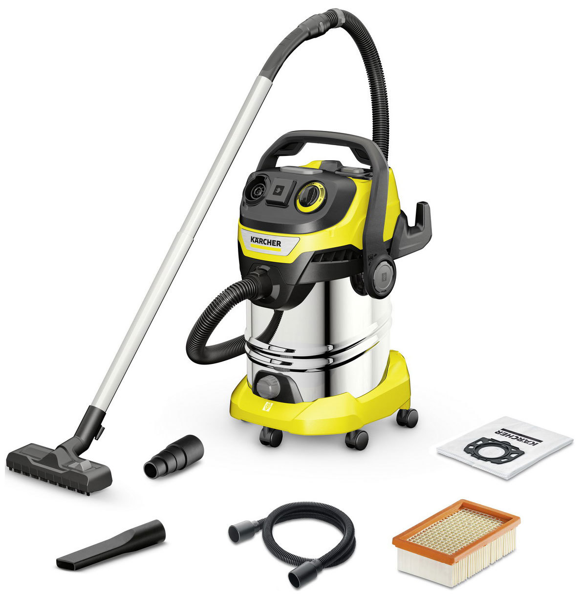 Изображение товара Пылесос строительный Karcher WD 6 P S V-30/6/22/T, 1300 Вт, 30 л, автоматическая очистка фильтра