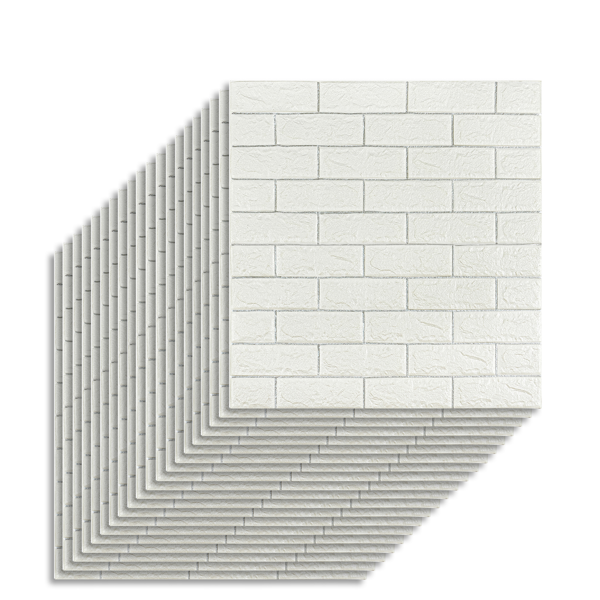 Изображение товара Комплект панелей ПВХ Lako decor Кирпич 770x700мм 10.8м² 20шт белый с серебром Изображение товара Комплект панелей ПВХ Lako decor Кирпич 770x700мм 10.8м² 20шт белый с серебром
