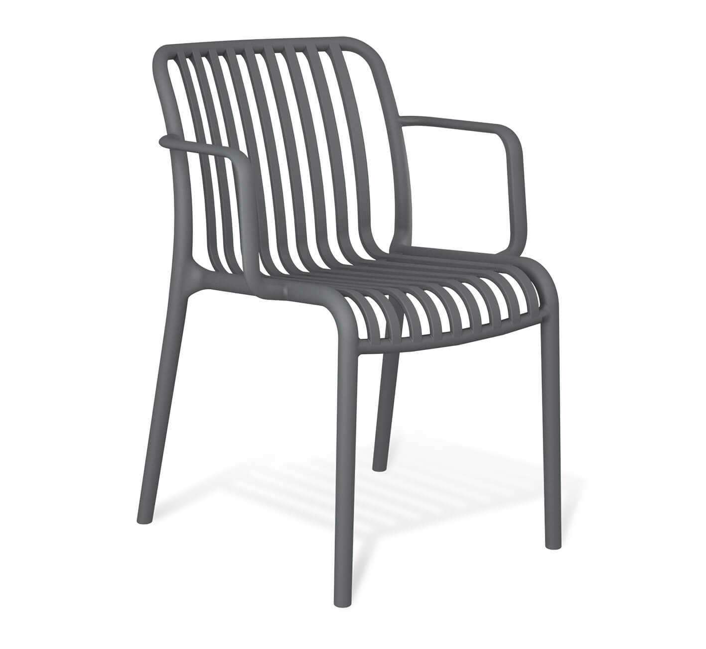 Изображение товара Стул садовый Sheffilton 1782654201 53x79x58 см пластик цвет темно-серый ral 7024