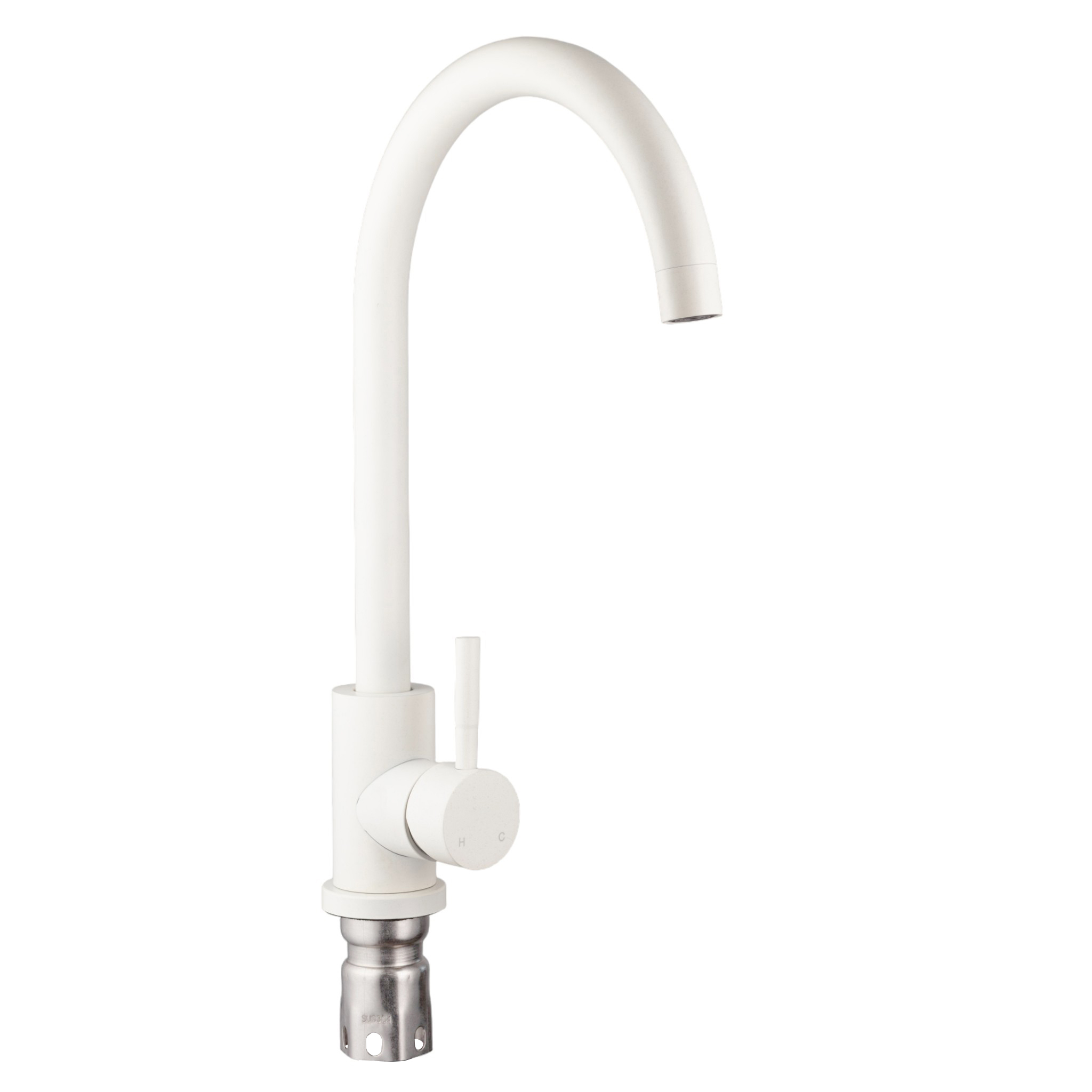 Изображение товара Смеситель для кухни Oute T40313BK-341 поворотный излив 25 см цвет белый