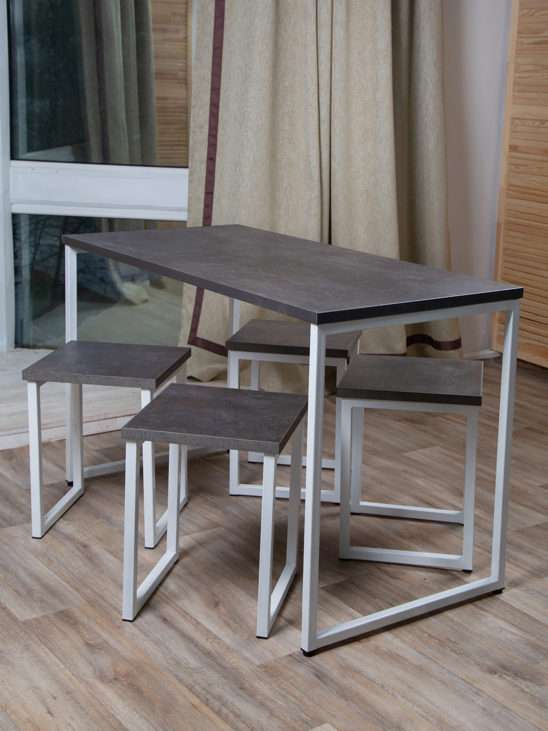 Изображение товара Стол прямоугольный Diko loft 90x60 см антрацит с регулируемыми ножками