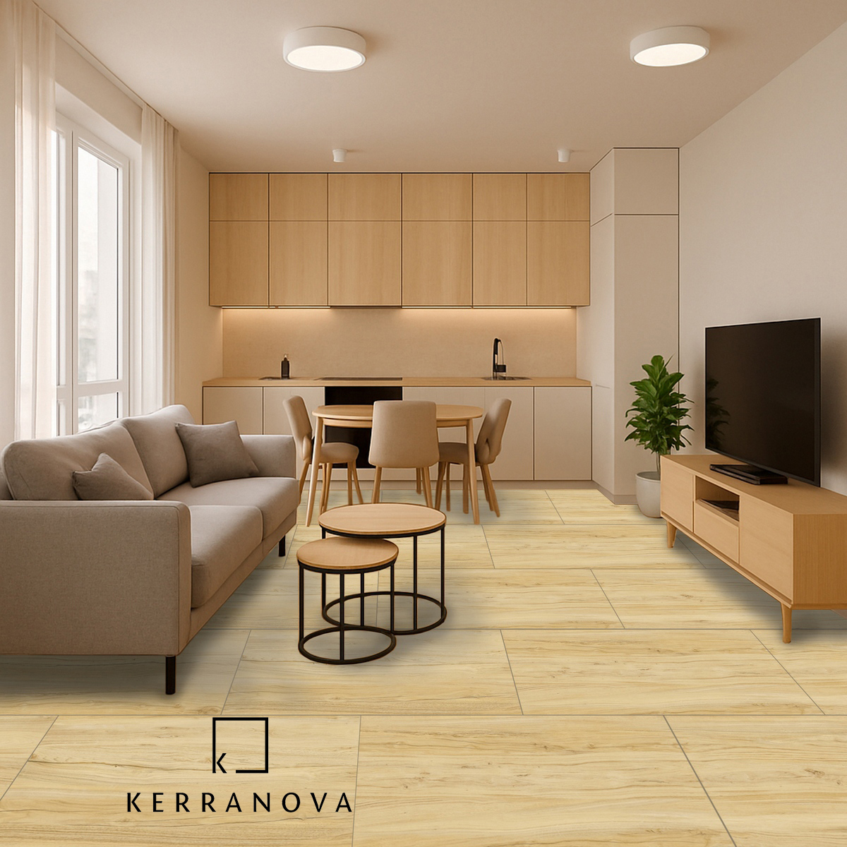 Изображение товара Керамогранит Kerranova Alleya 600x1200 бежевый с эффектом дерева