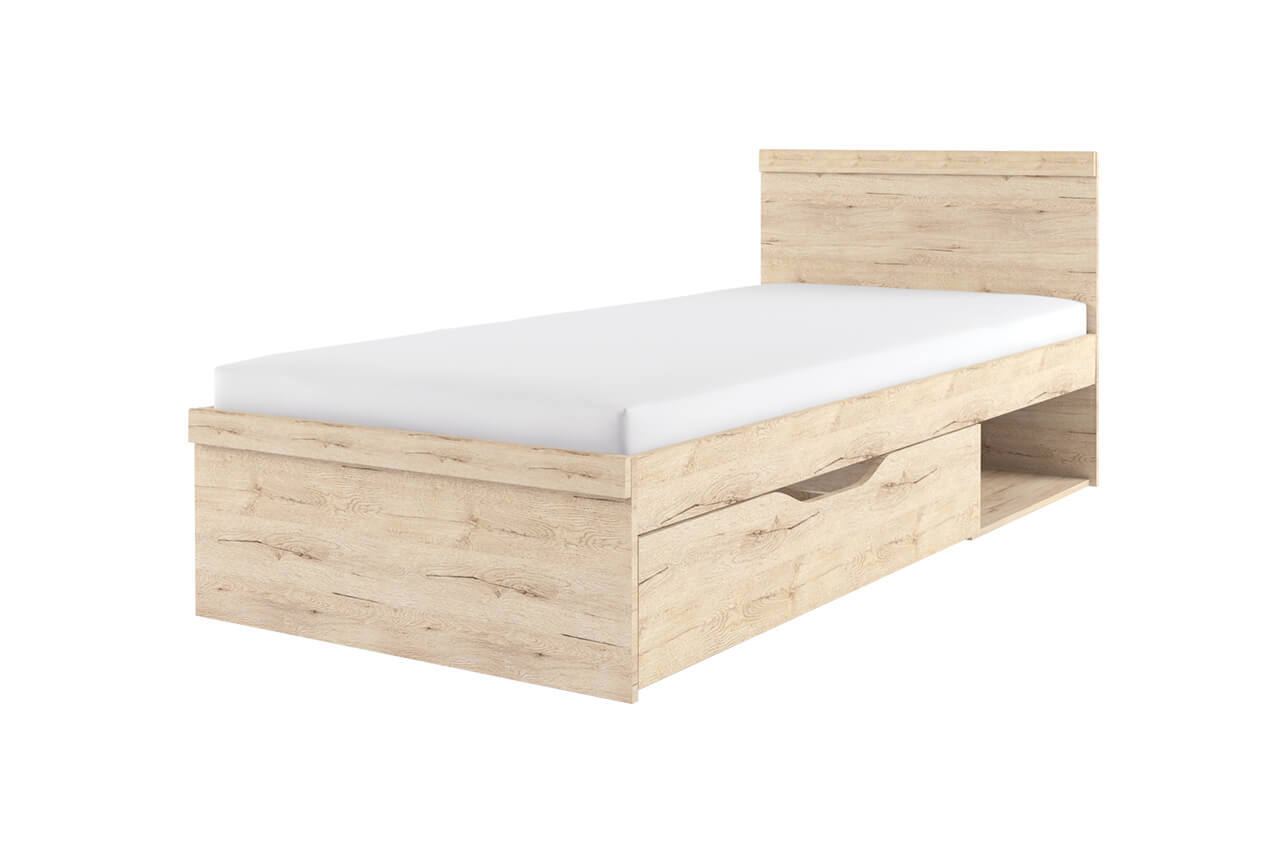 Изображение товара Кровать Anrex Oskar 205.3х81х94.8 см ЛДСП цвет дуб