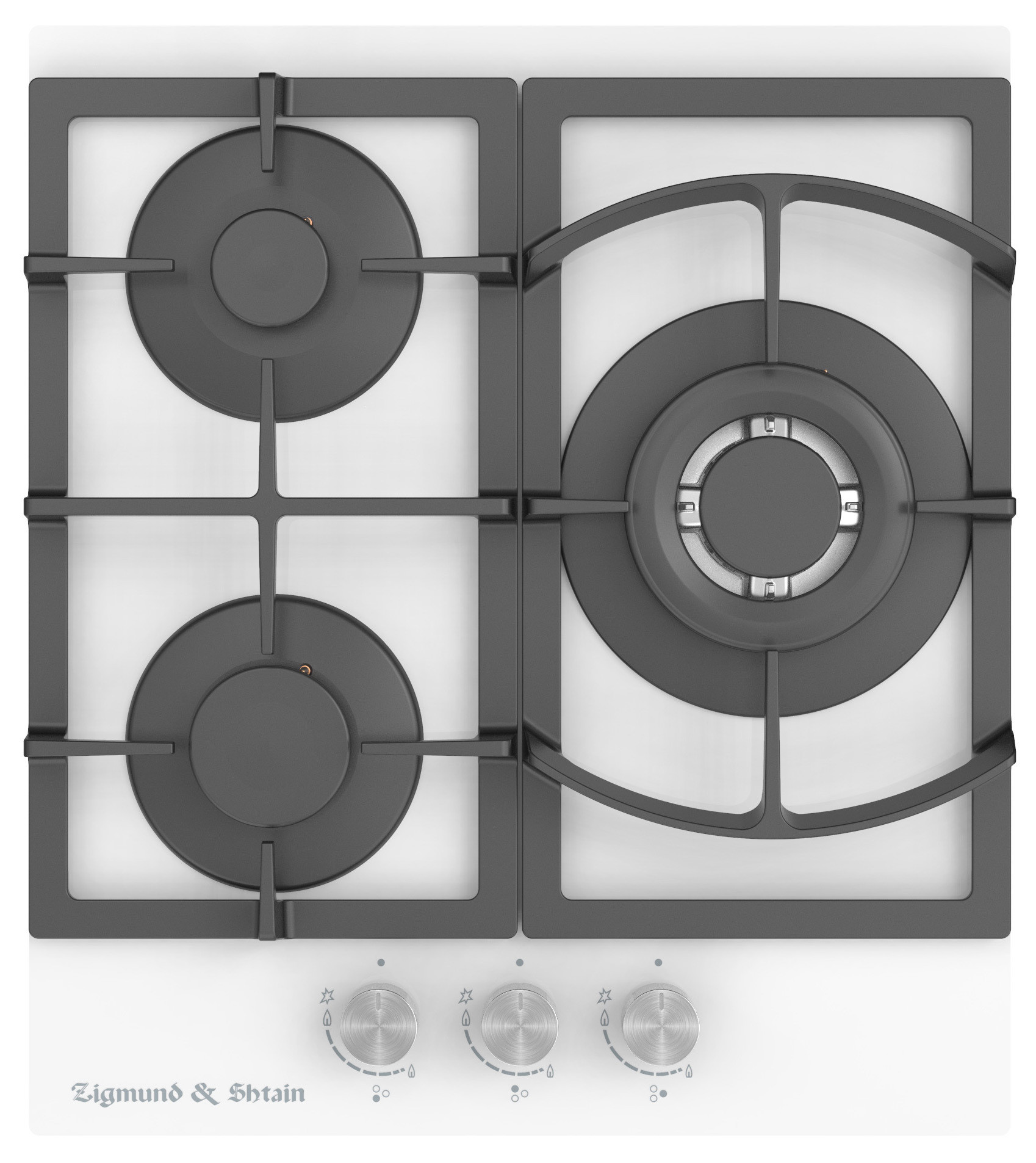 Изображение товара Газовая варочная панель Zigmund & shtain 360875 M 26.4 W 46 см 3 конфорки цвет белый