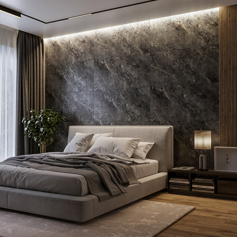 Изображение товара Керамогранит CULTO QUARTZSTONE ANTRACITE 60x120 см черный антрацит