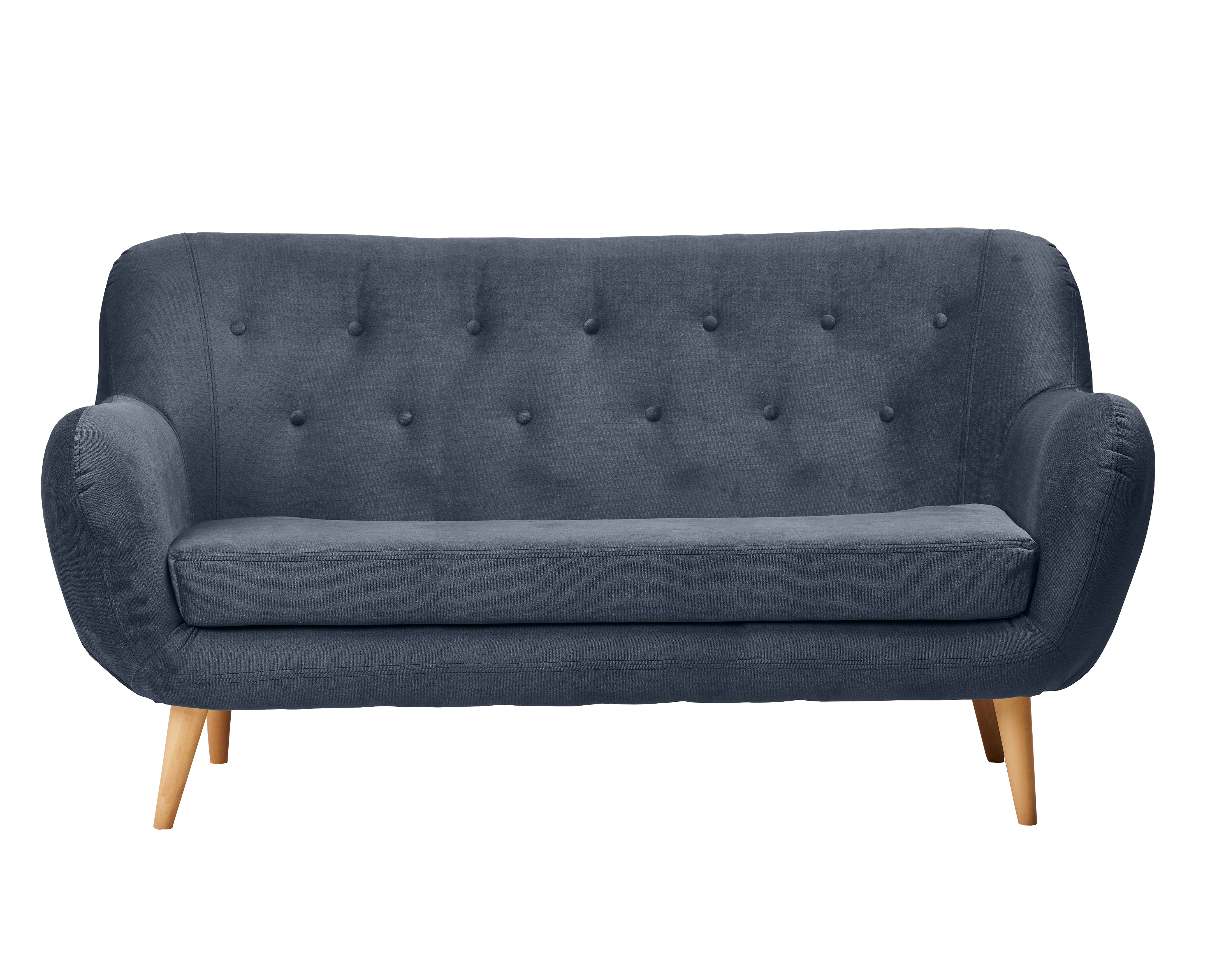 Изображение товара Диван прямой Элефант из велюра в темно-синем цвете, 175x90x85 см