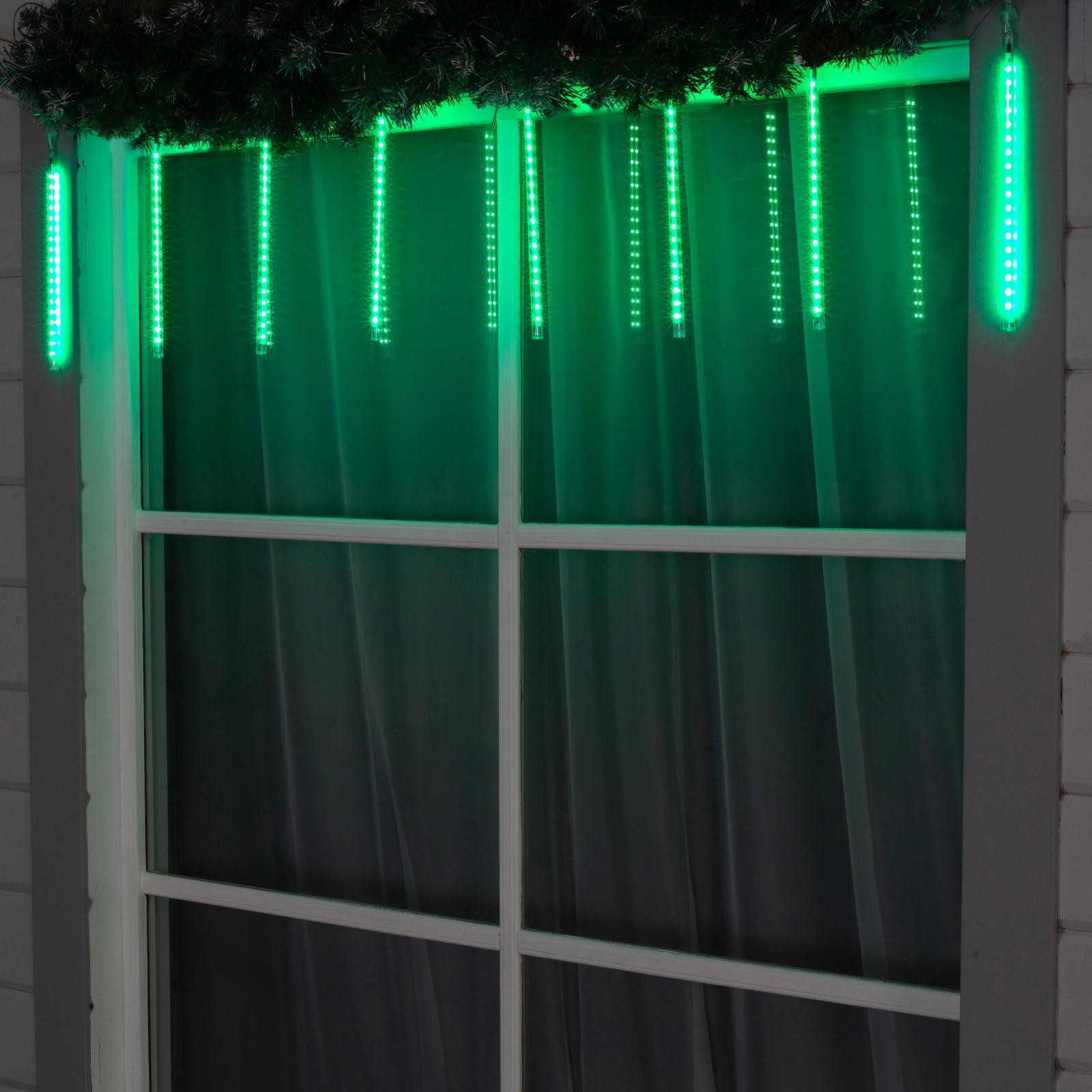 Изображение товара Электрогирлянда универсальная Luazon Lighting 5248334 сосульки 2.5x2.5 м 192 ламп зеленый