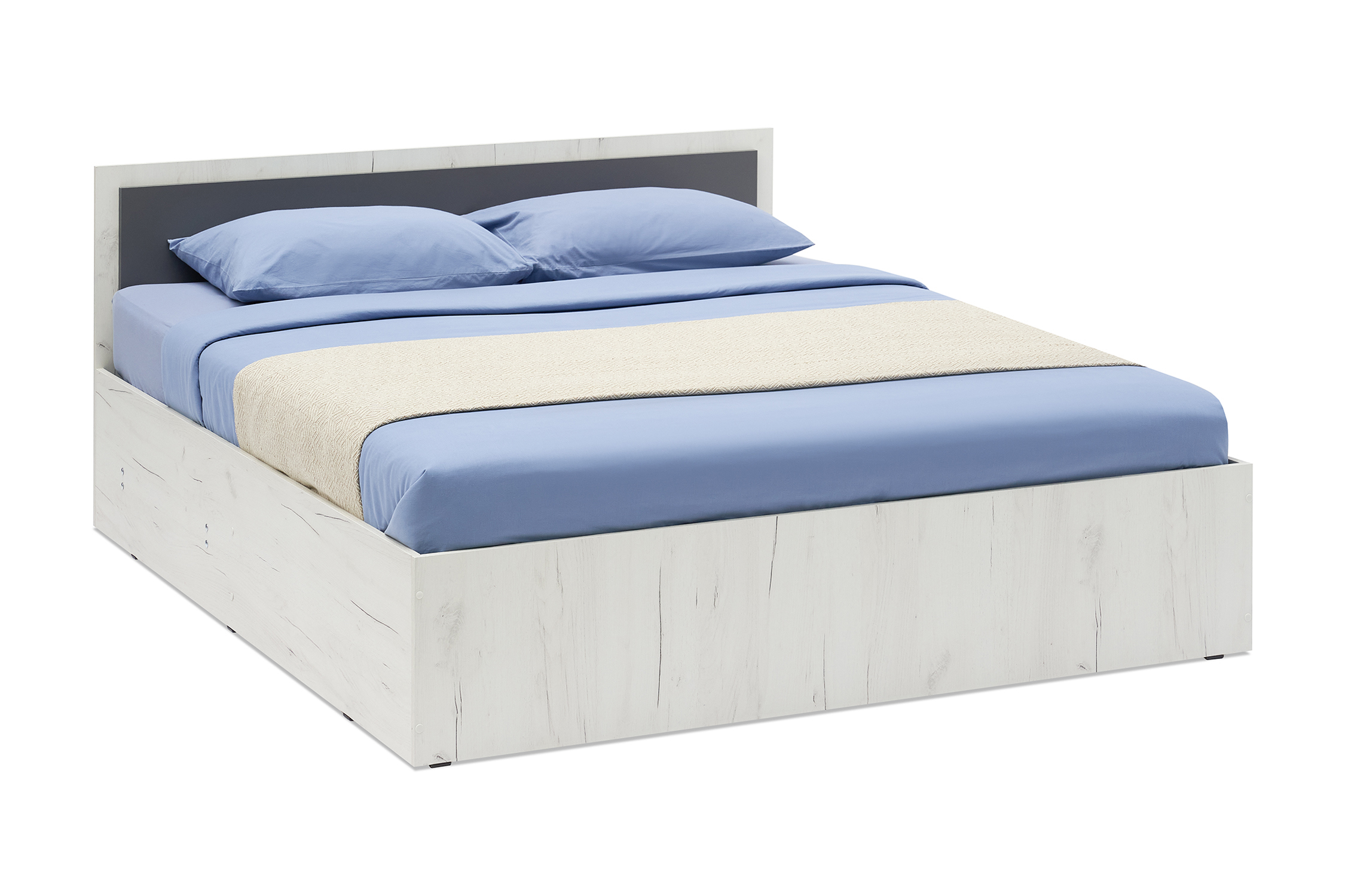 Изображение товара Кровать Миф 08-170611 164.5 x 80 x 203.7 см ЛДСП цвет дуб крафт белый/графит