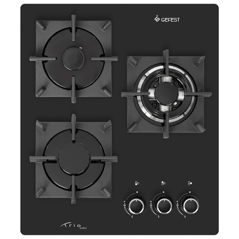 Изображение товара Газовая варочная панель Gefest ПВГ 2100-01 К33 3 конфорки стекло черный