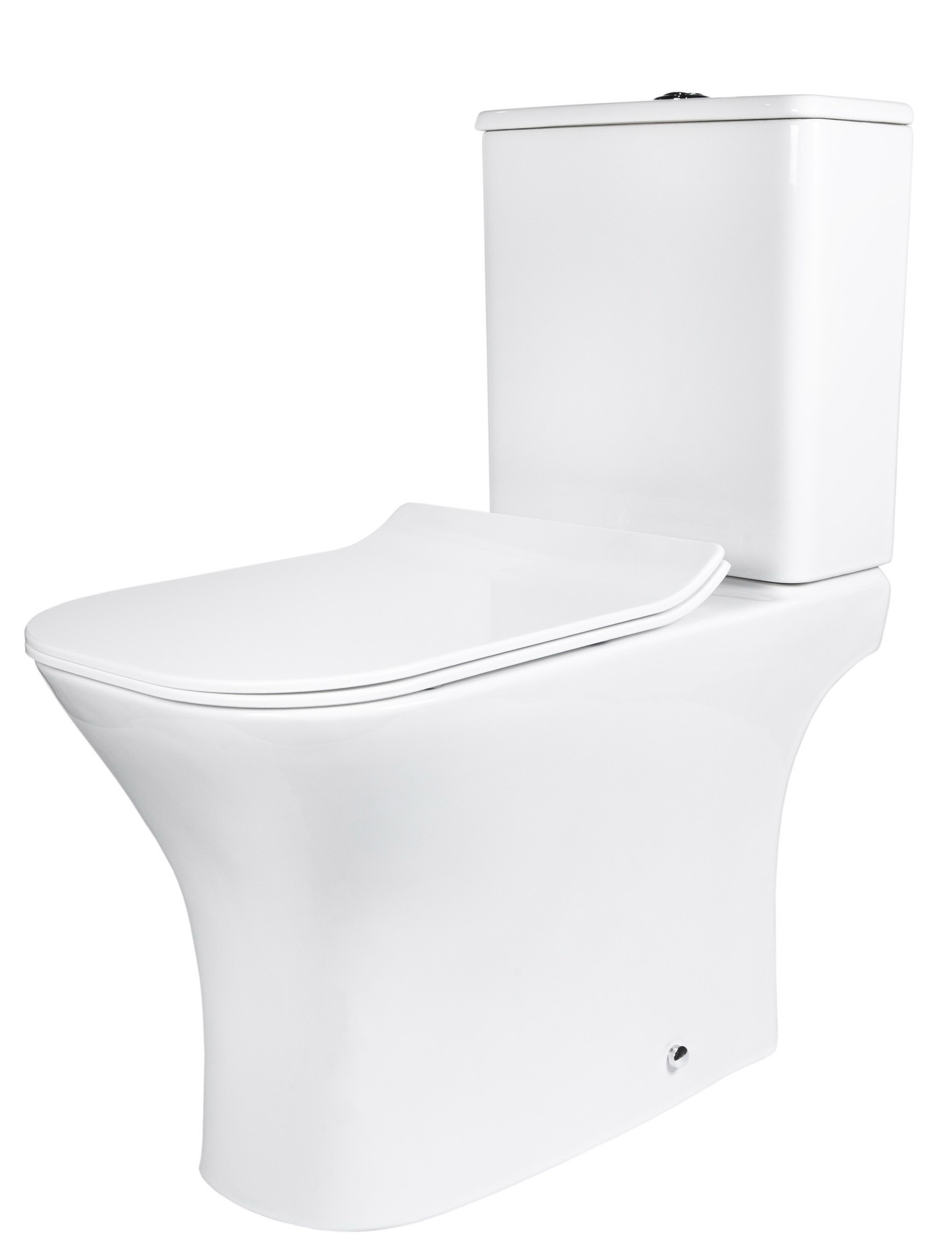 Изображение товара Универсальный напольный безободковый унитаз BOND Cube FL0700 с сиденьем микролифт Россия