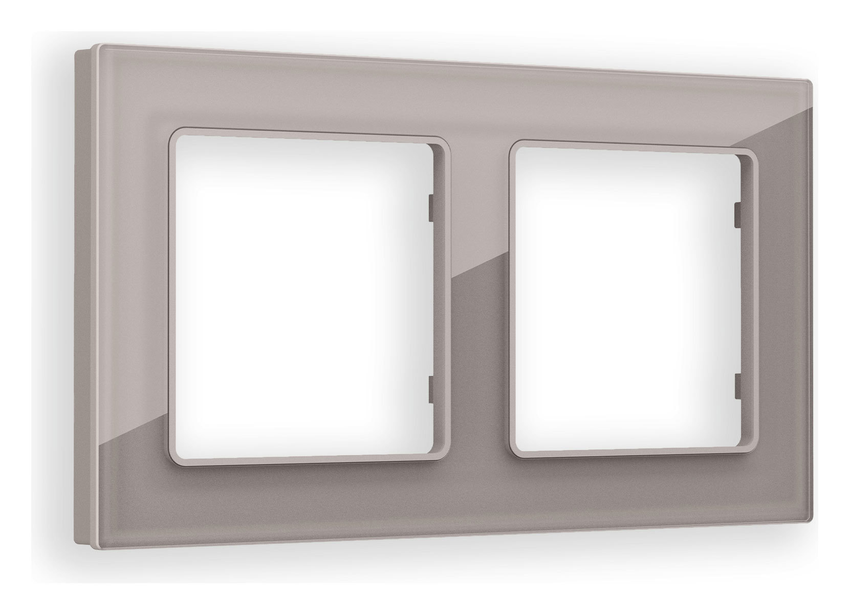 Изображение товара Рамка для розеток и выключателей Ambrella volt Alfa Platos AF330502 2 поста цвет сталь