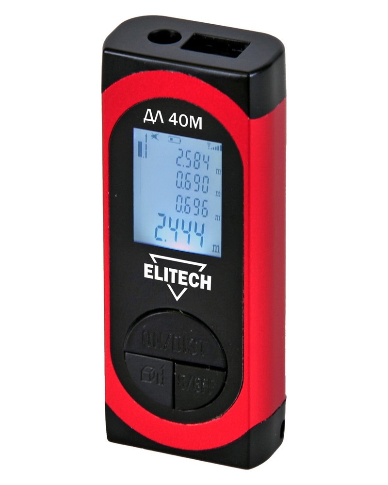 Изображение товара Лазерный дальномер ELITECH ДЛ 40М для точных измерений до 40 метров