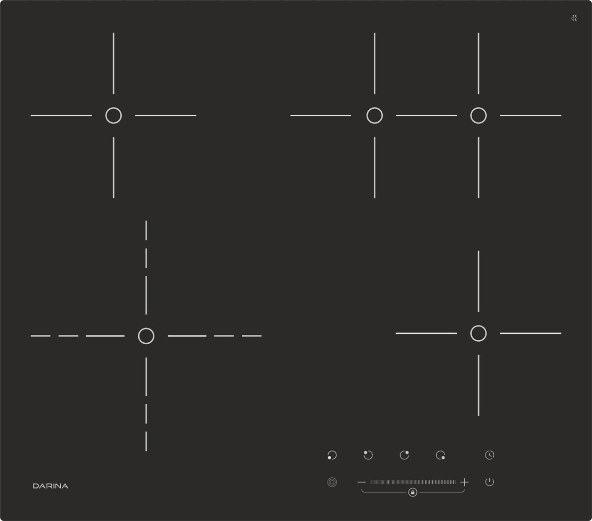 Изображение товара Электрическая варочная панель Darina PL E329 B 4 конфорки стеклокерамика черная 59 см