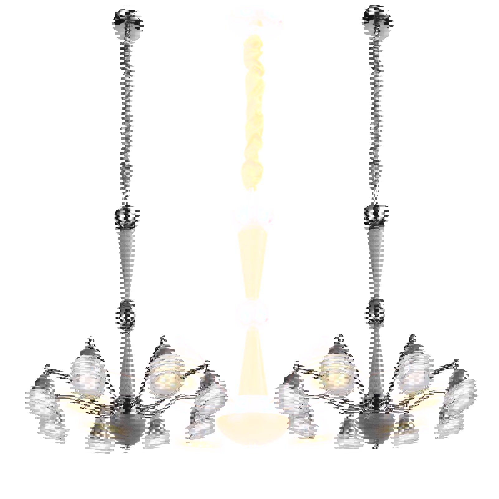 Изображение товара Люстра подвесная светодиодная Lucia Tucci Natura 067.8 23.5 м² теплый белый (желтый) свет цвет дерево/белый