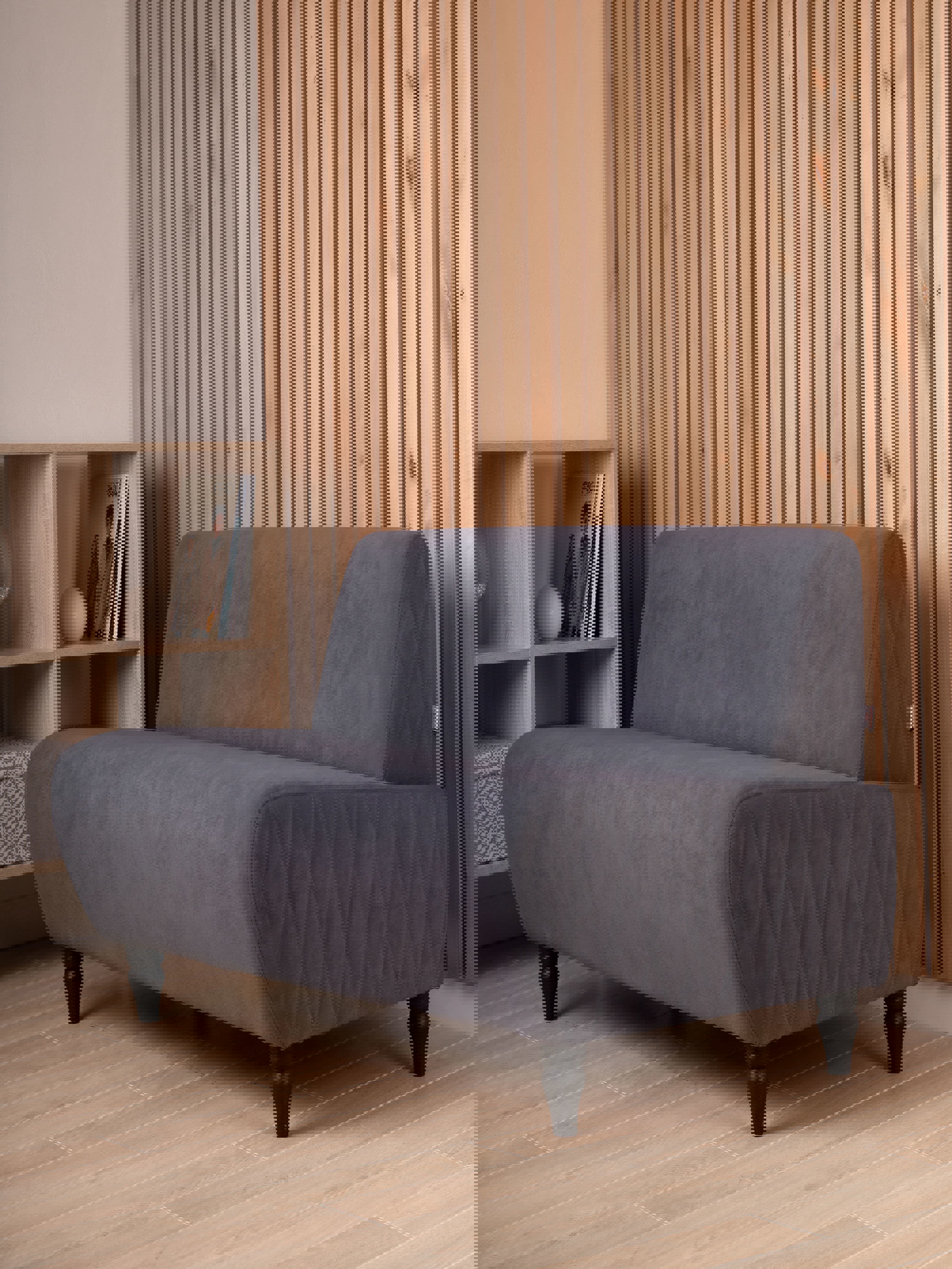 Изображение товара Компактный диван Monofix Buno-v8 из велюра темно-серый