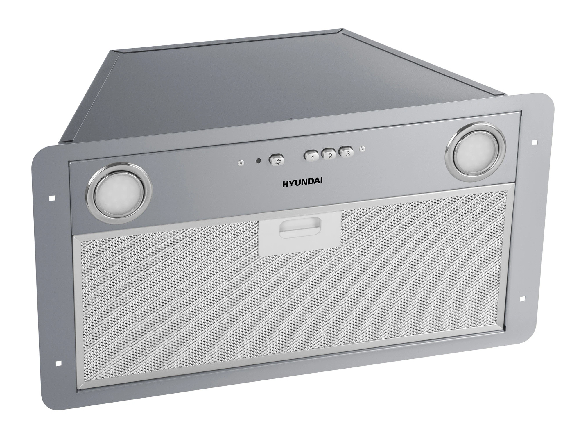 Изображение товара Встраиваемая вытяжка Hyundai HBB 6035 IX серебристая 52 см кухонная