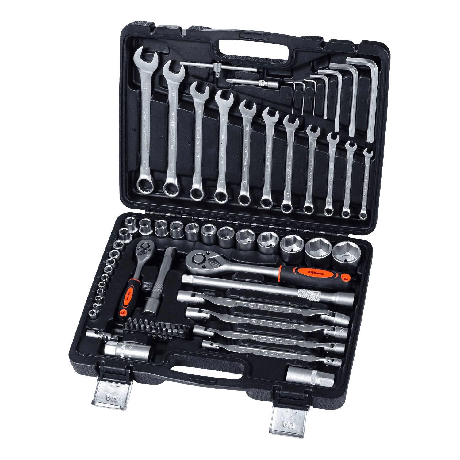 Изображение товара Профессиональный набор инструментов AV Steel AV-011076 76 предметов с кейсом