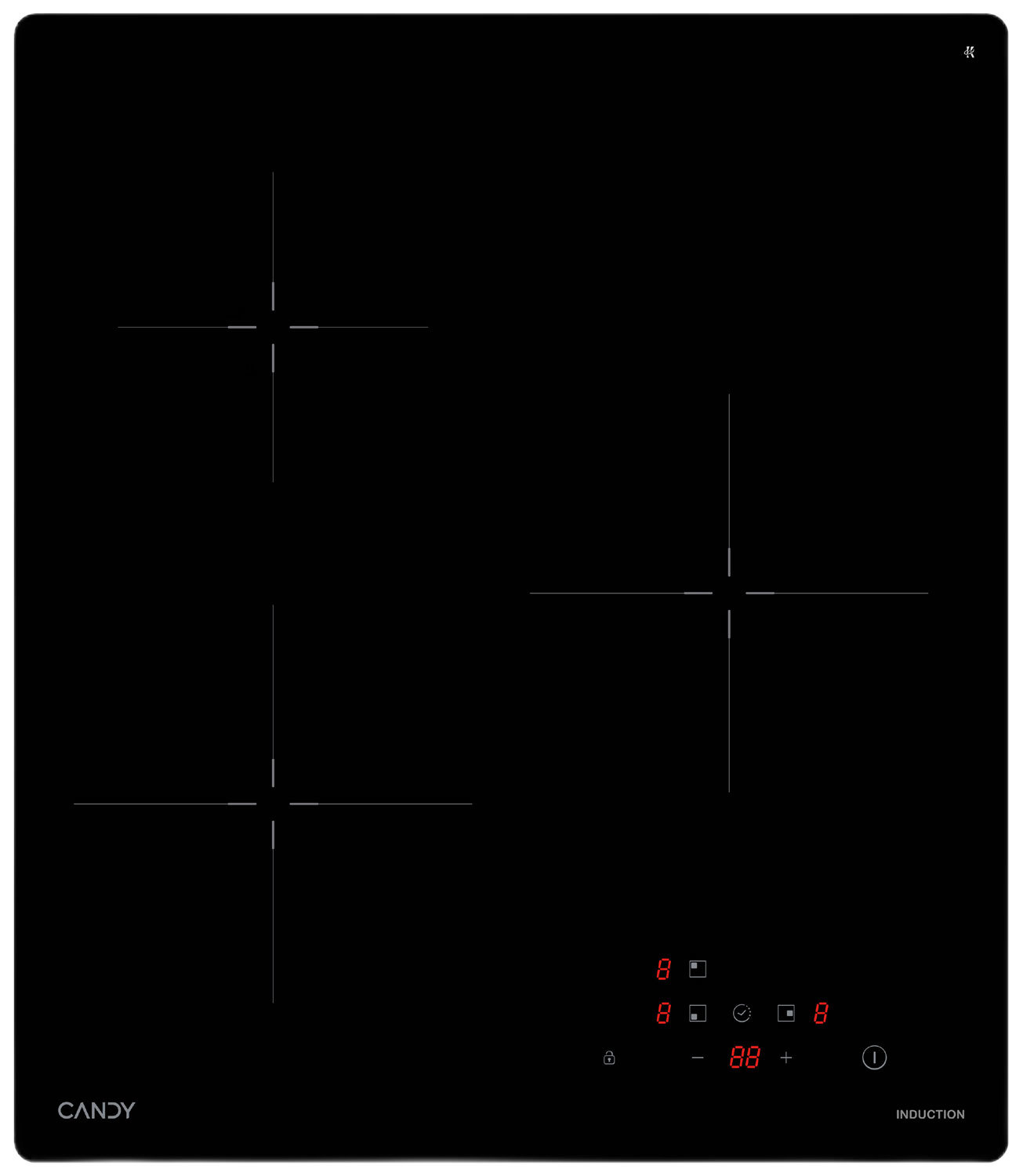 Изображение товара Электрическая варочная панель Candy CHXY53NB 45 см 3 конфорки стеклокерамика