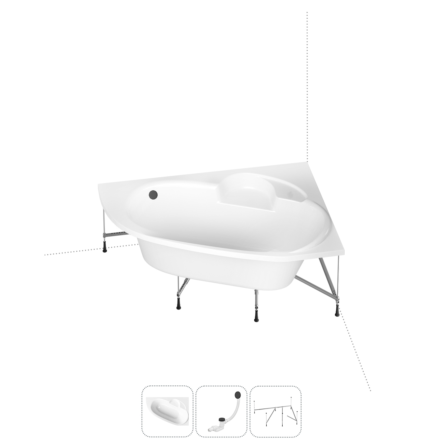 Изображение товара Акриловая ванна Lavinia Boho 170x110 см правый разворот