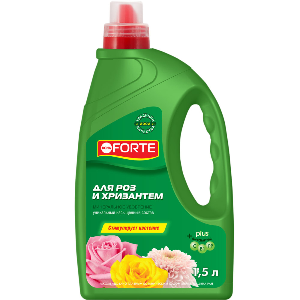 Изображение товара Удобрение для роз и хризантем Bona Forte 209504 1.5 л