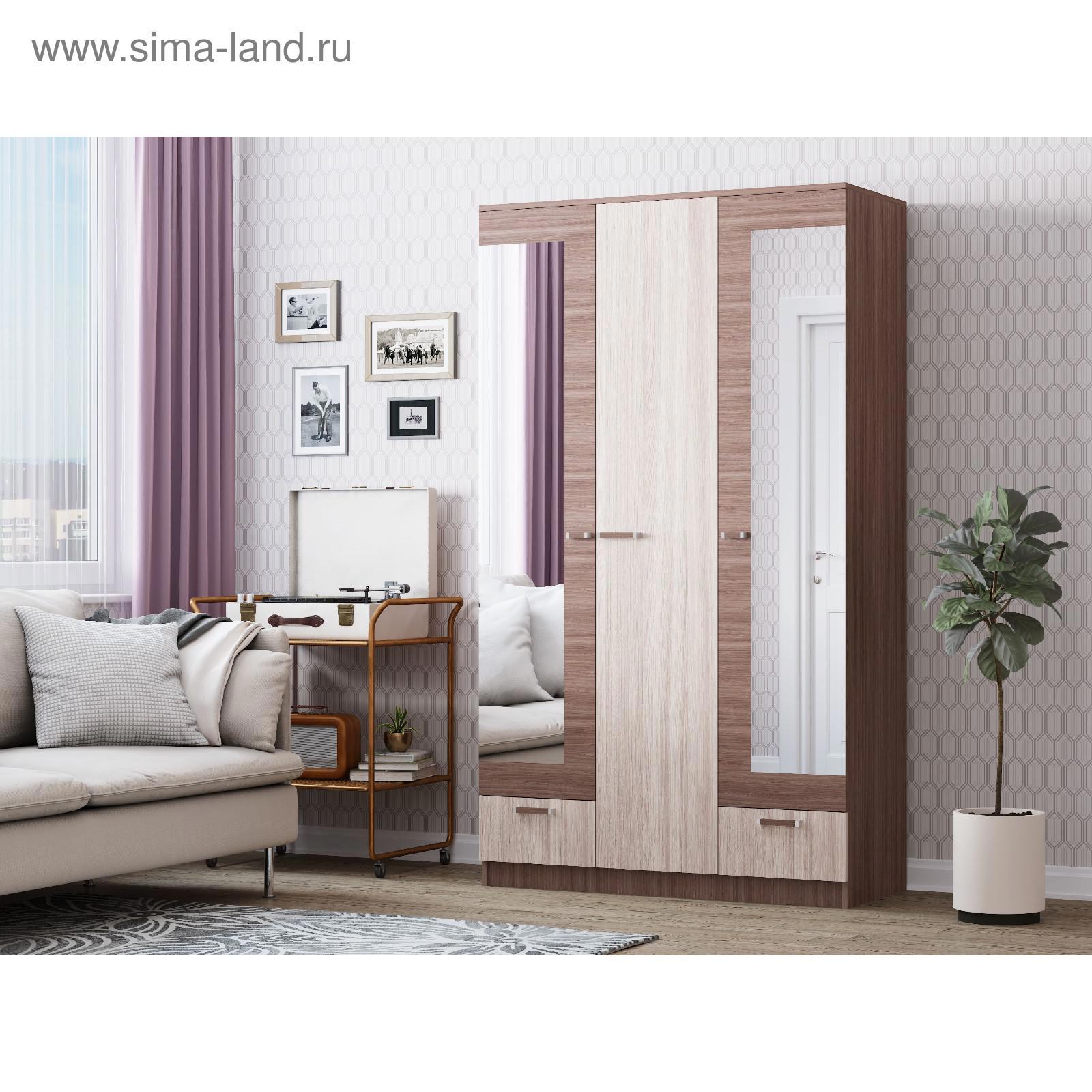 Изображение товара Стильный распашной шкаф из ЛДСП Клик мебель 120x210 см Ясень шимо