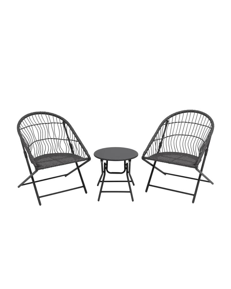Изображение товара Набор садовой мебели Стул групп Soley седняком складной 3 предмета серый
