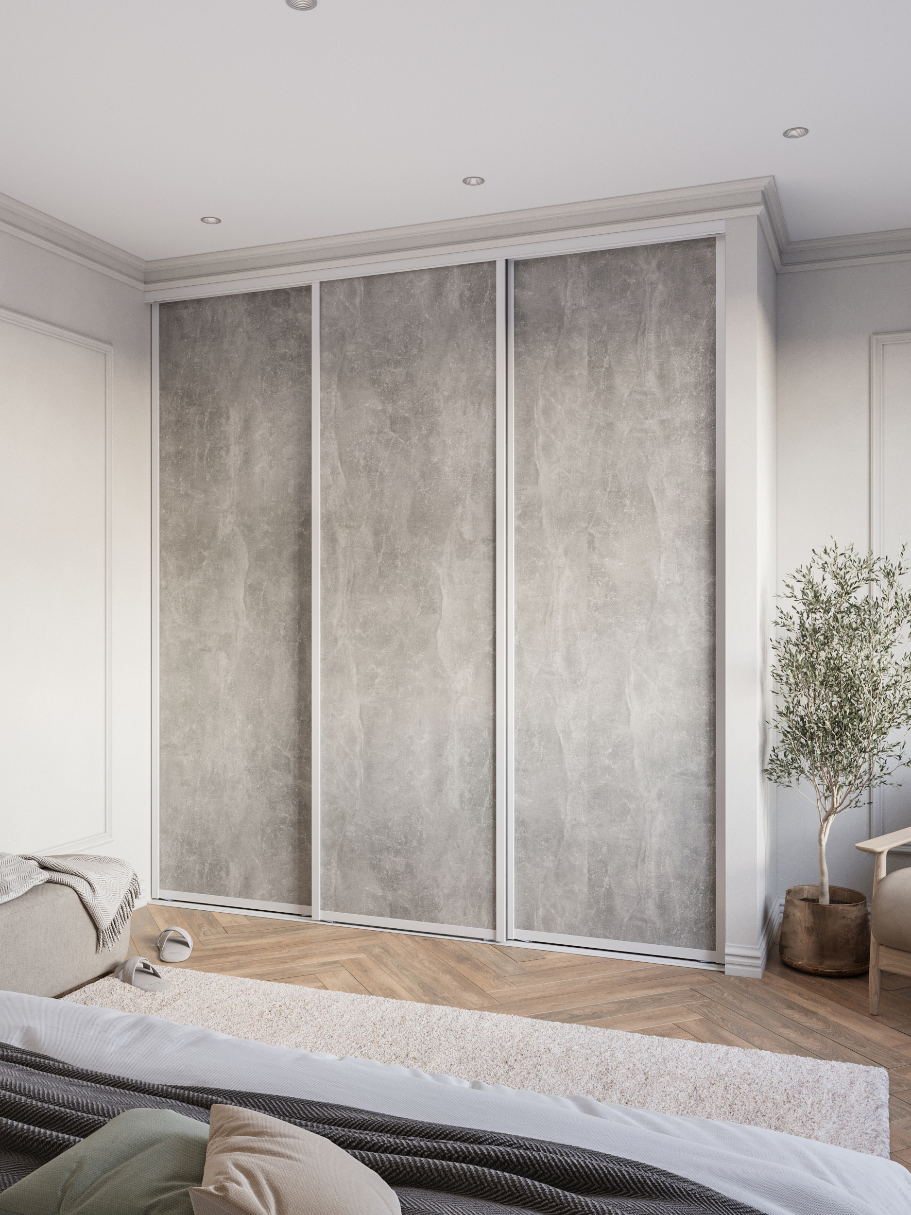 Изображение товара Дверь-купе DKP85/225.4298-53 из ЛДСП и алюминия 85x225.5 см светлая