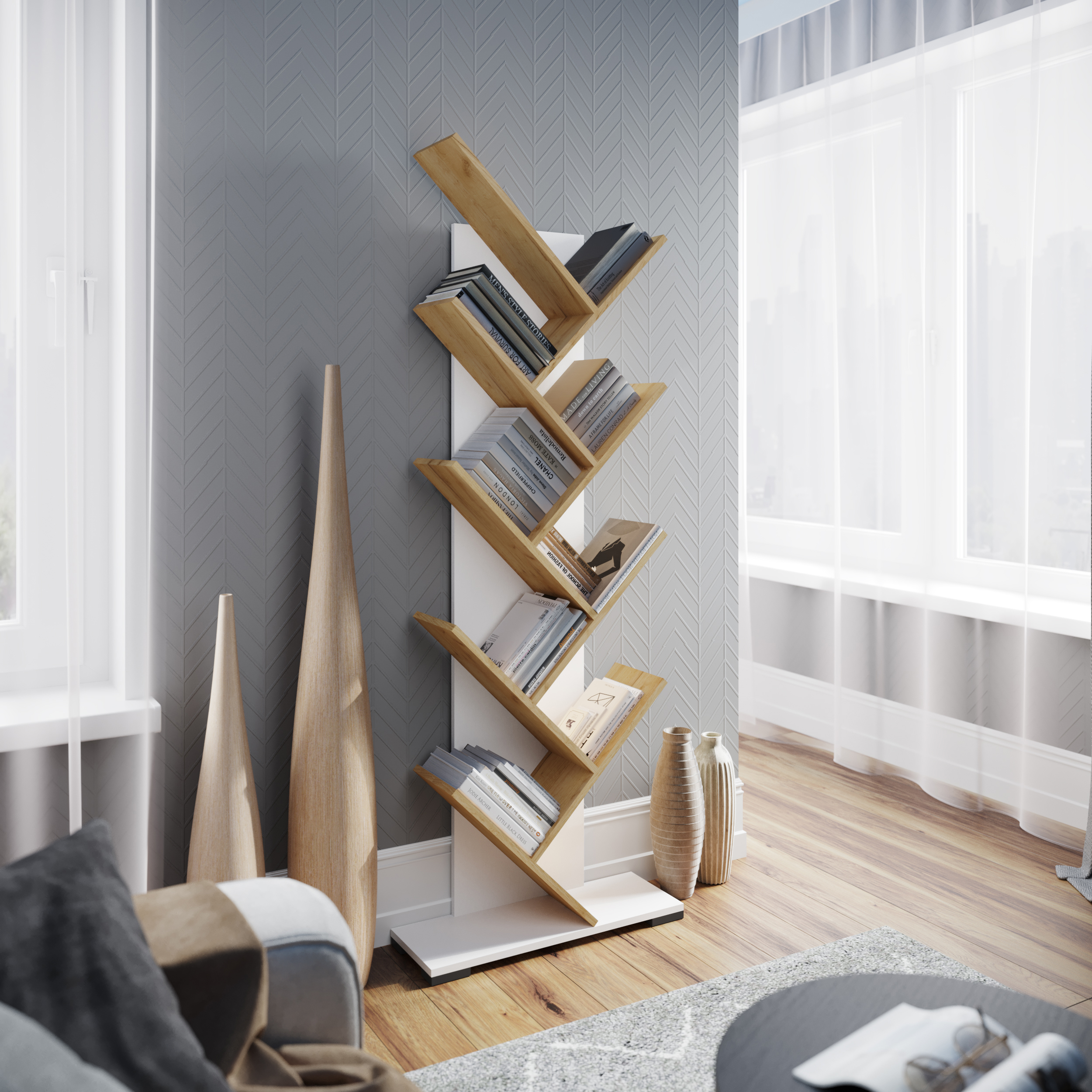 Изображение товара Стеллаж с полками Микон 65x178.2x22 см стильный кровать функциональный