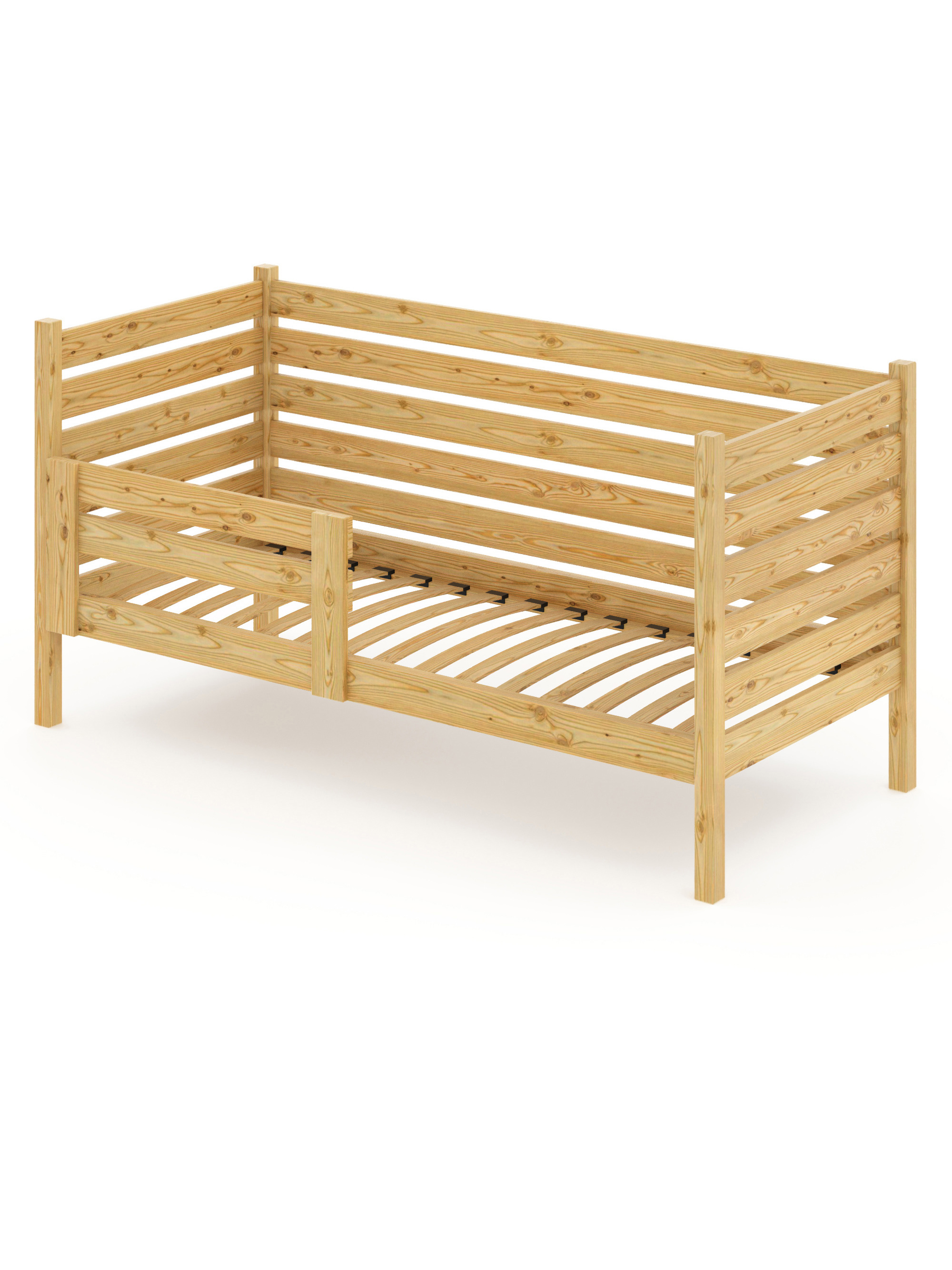 Изображение товара Кровать односпальная ортопедическое основание и высокие бортики 80x101x210 см сосна цвет бежевый