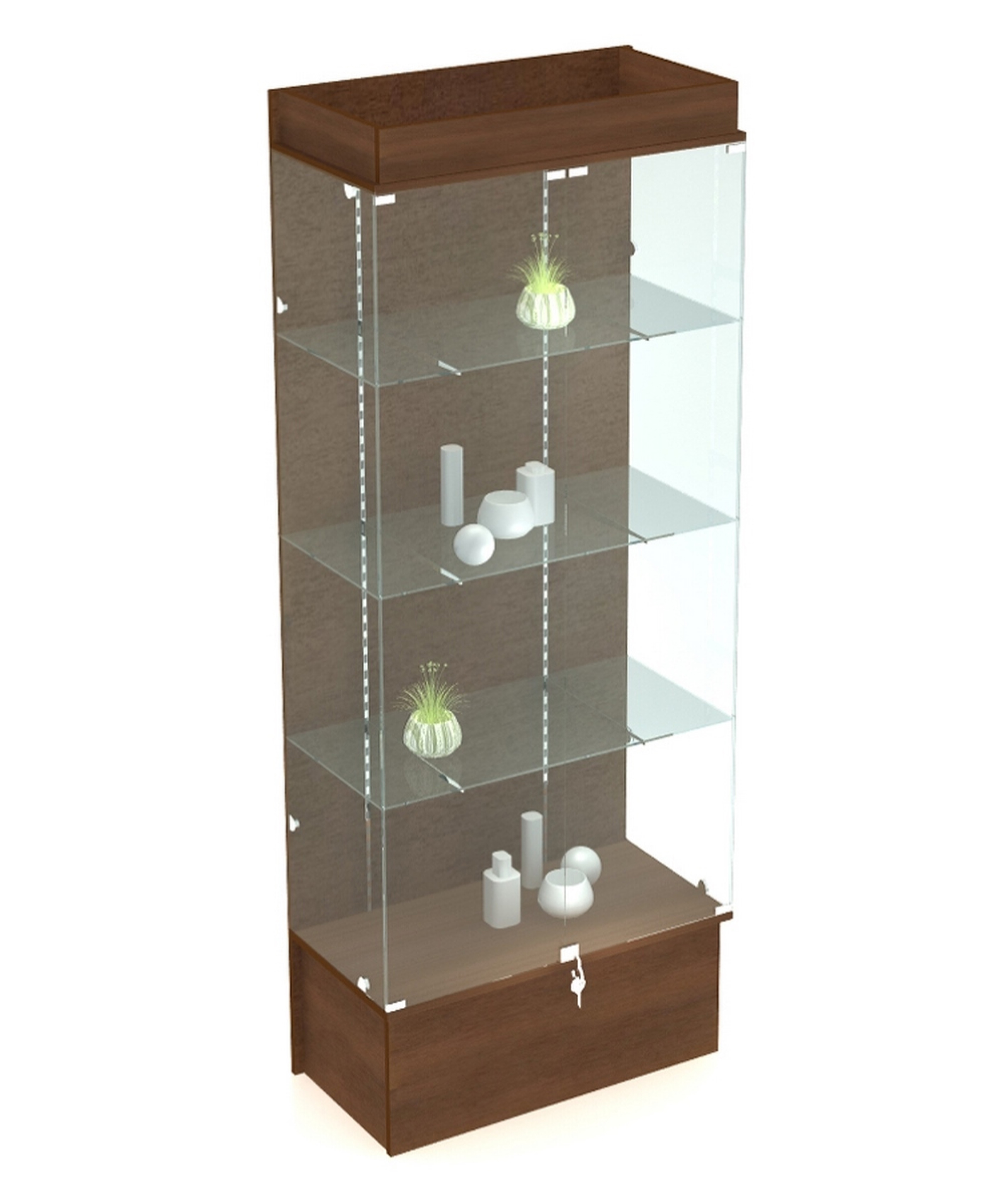 Изображение товара Шкаф-витрина 80x200 см венге из дерева и стекла с подсветкой