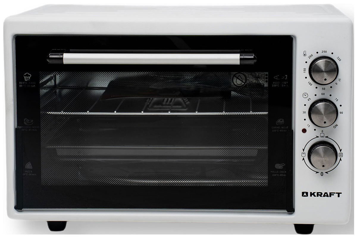 Изображение товара Электропечь Kraft KF-MO3800 1500 Вт, объем 38 л, белая