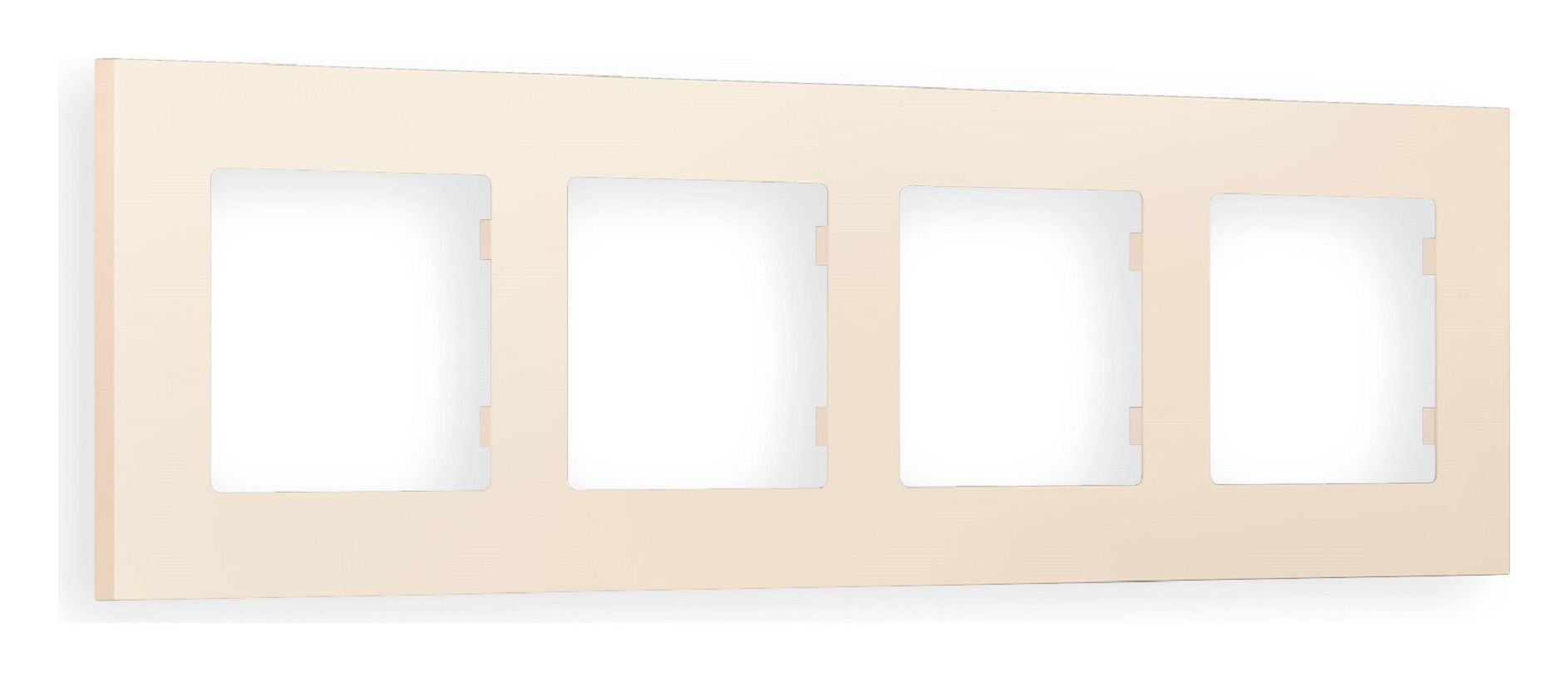 Изображение товара Рамка для розеток и выключателей AMBRELLA VOLT Alfa Qubi AF250334 4 поста Бежевый матовый