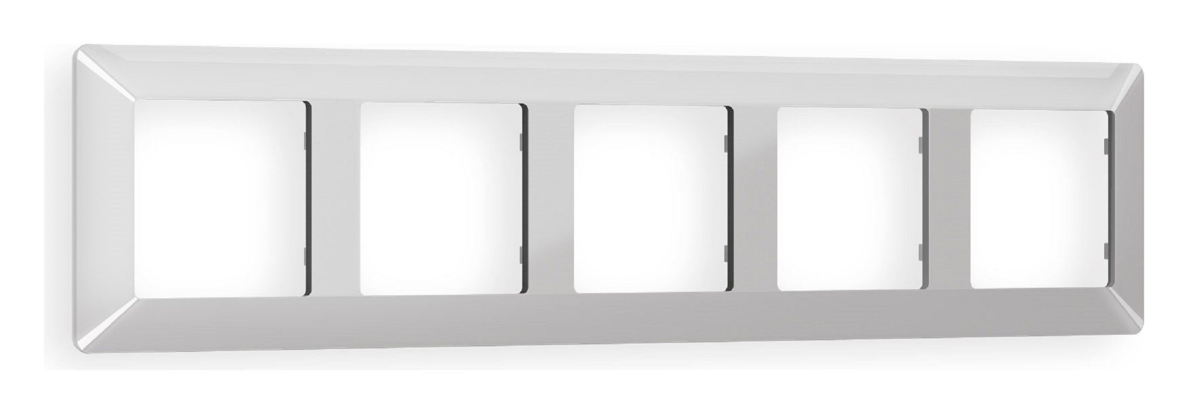 Изображение товара Рамка для розеток и выключателей Ambrella volt Alfa Line AF110405 5 постов серебро глянец