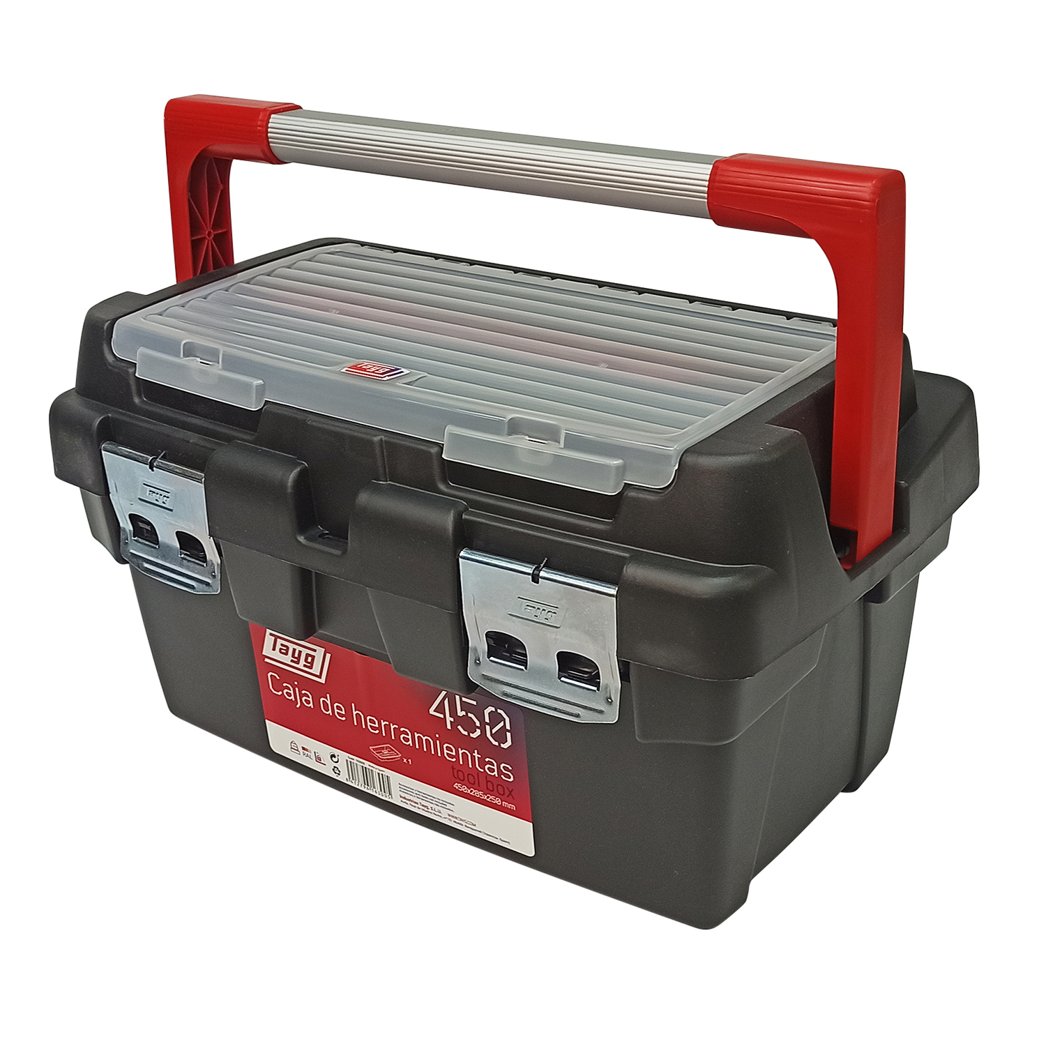 Изображение товара Ящик для инструментов TAYG 450x285x250 мм черный противоударный с лотком