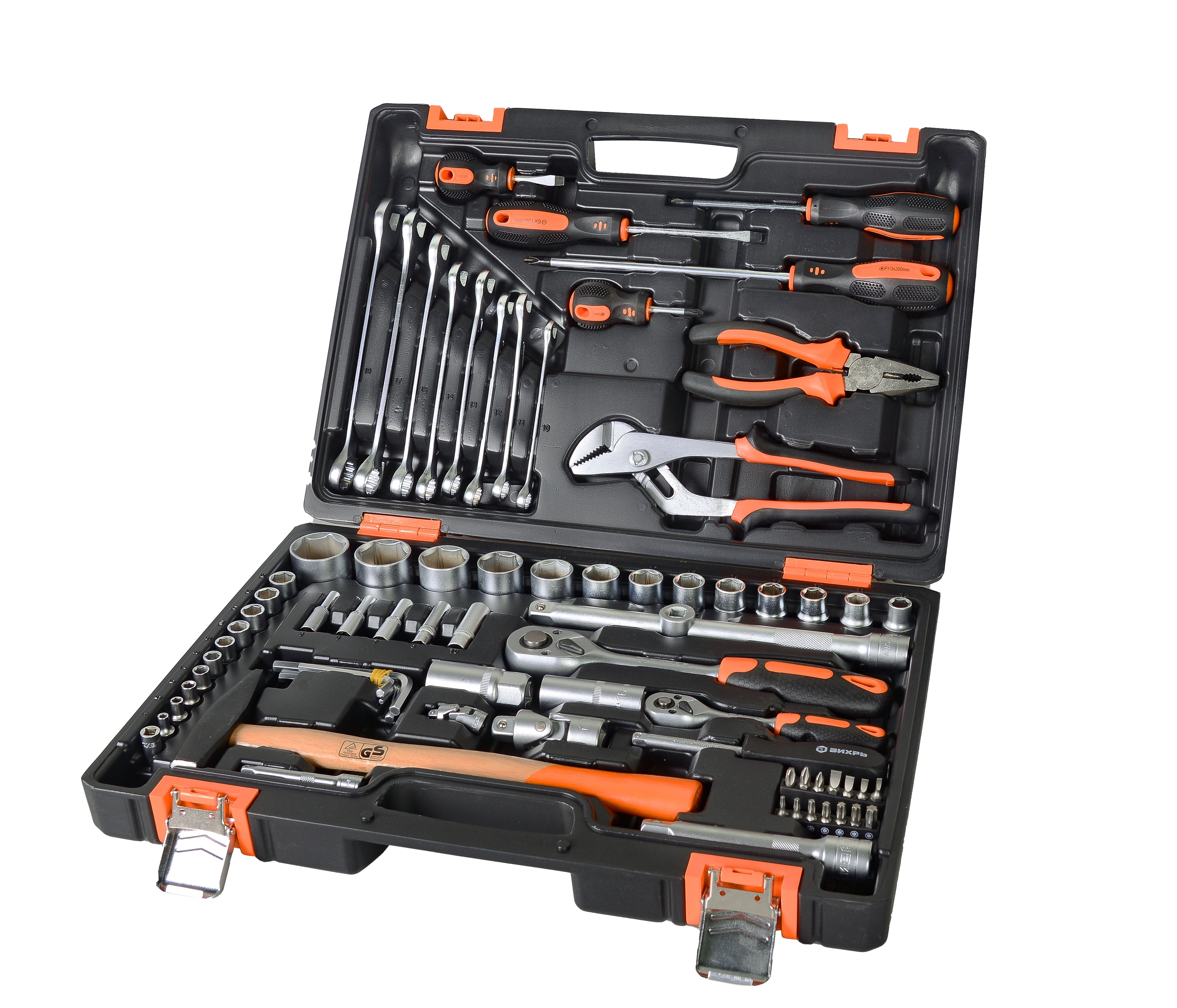 Изображение товара Набор инструментов Вихрь 76 предметов с трещоточными ключами и головками