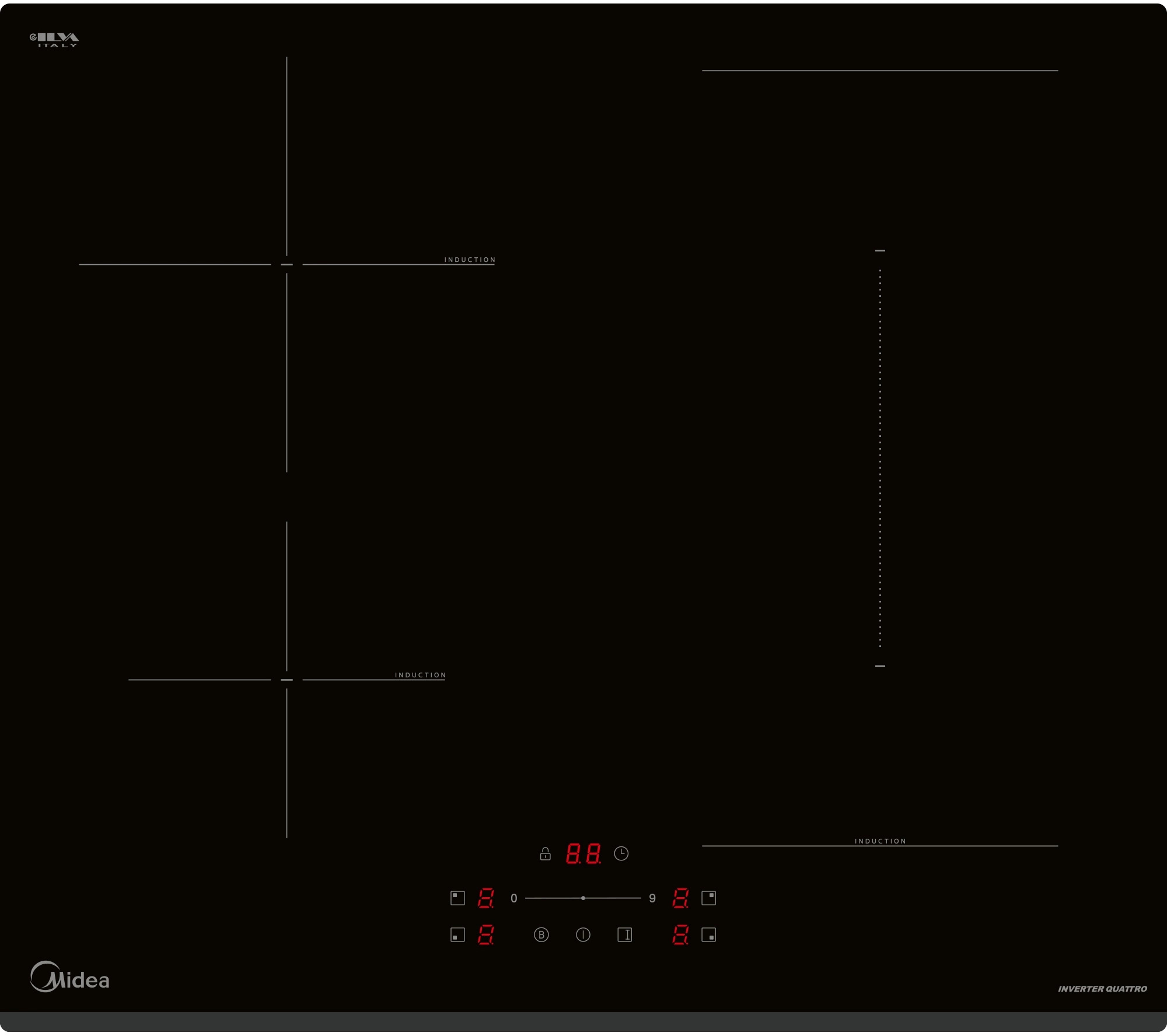 Изображение товара Электрическая варочная панель Midea MIH65783F 59 см 4 конфорки цвет черный