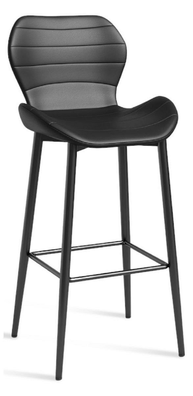 Изображение товара Барный стул Hesby Unity HSBI_DC1761_black черный высотой 101 см с эко кожей и подставкой для ног