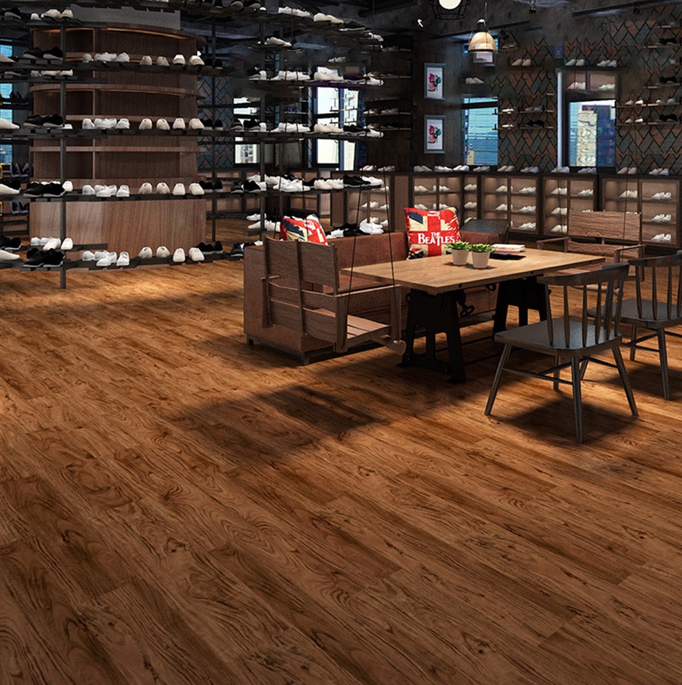 Изображение товара Самоклеящаяся ПВХ плитка темно-коричневая 91х15.2 см 2 мм укладка легкая