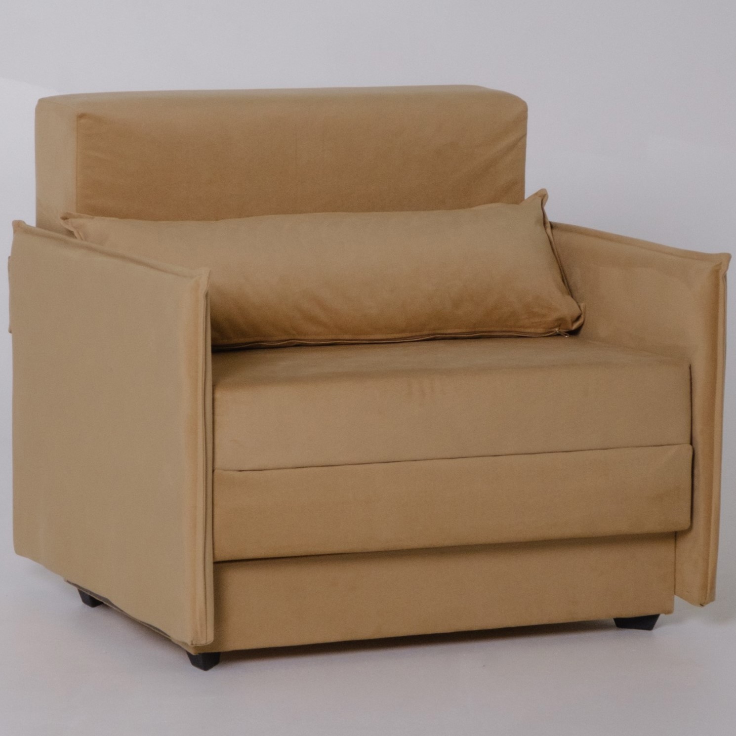 Изображение товара Кресло Диван не мебель Атлант 95x95x87 см велюр цвет светло-коричневый