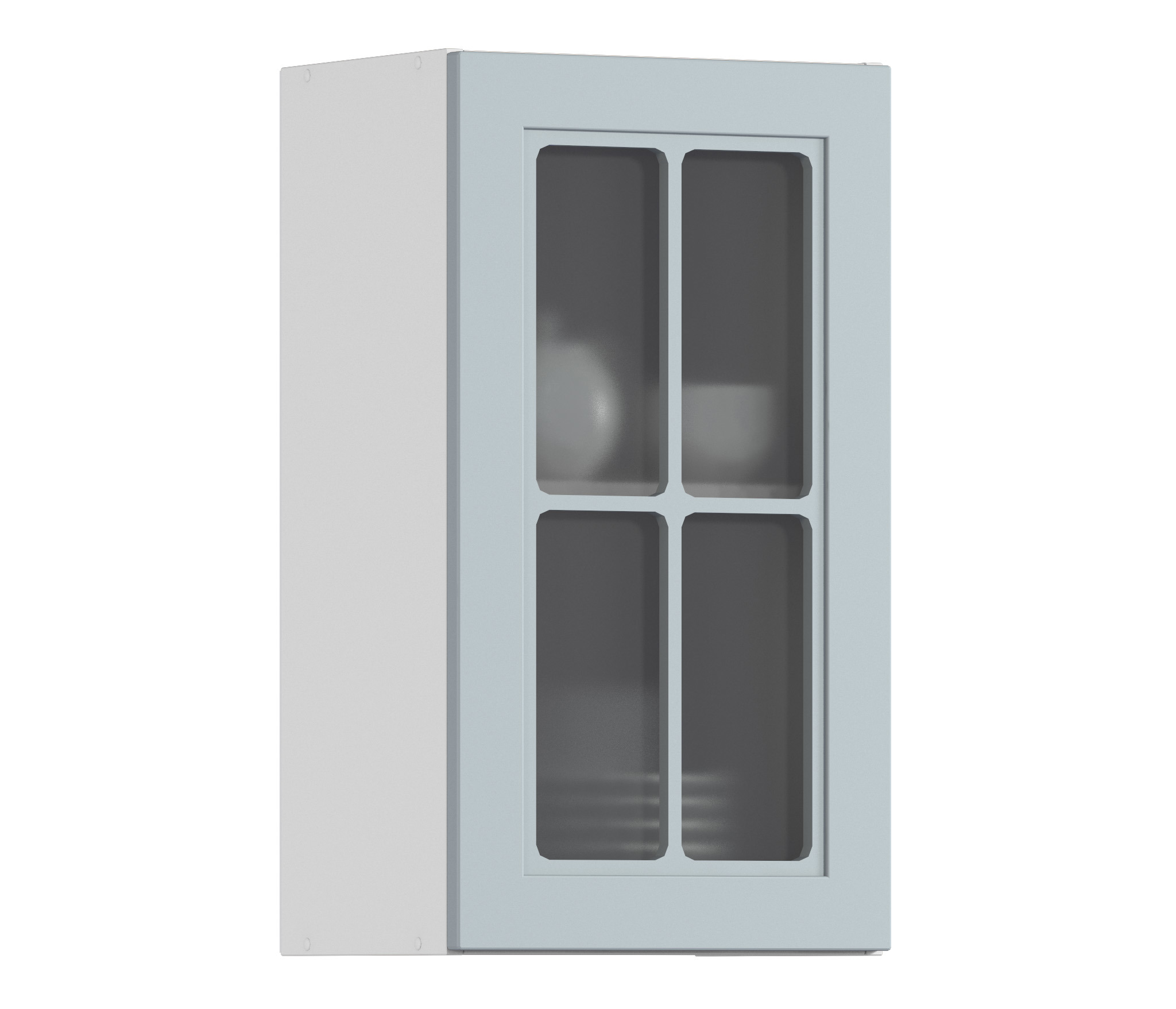 Изображение товара Навесной шкаф Регина со стеклом 40x72x29 см МДФ ЛДСП Россия серый белый