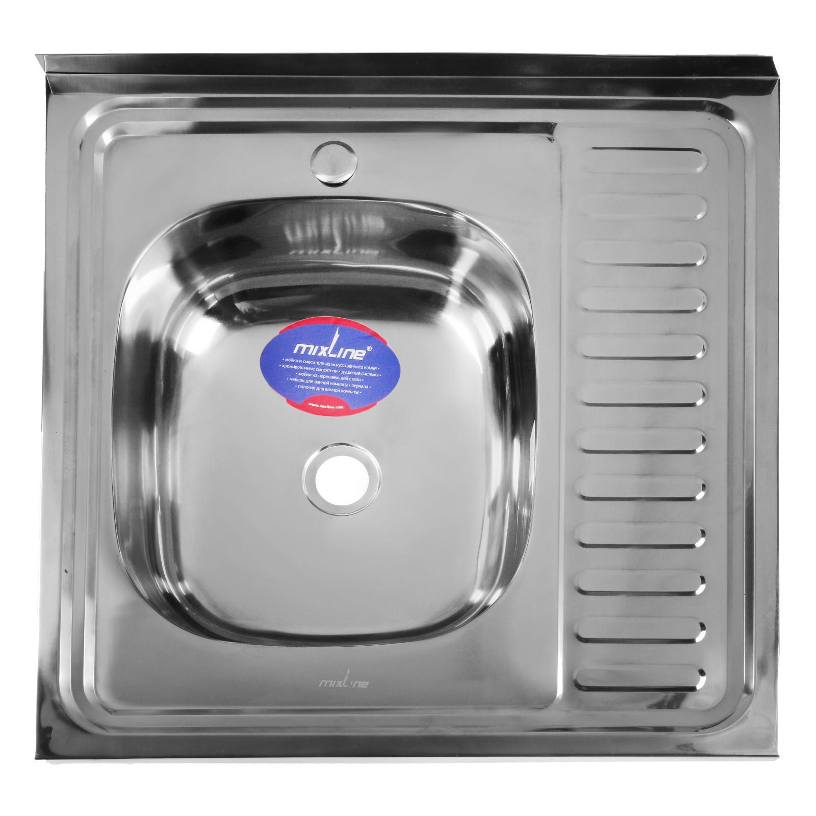 Изображение товара Врезная кухонная мойка Mixline 5381578 60x60 см нержавеющая сталь хромированный