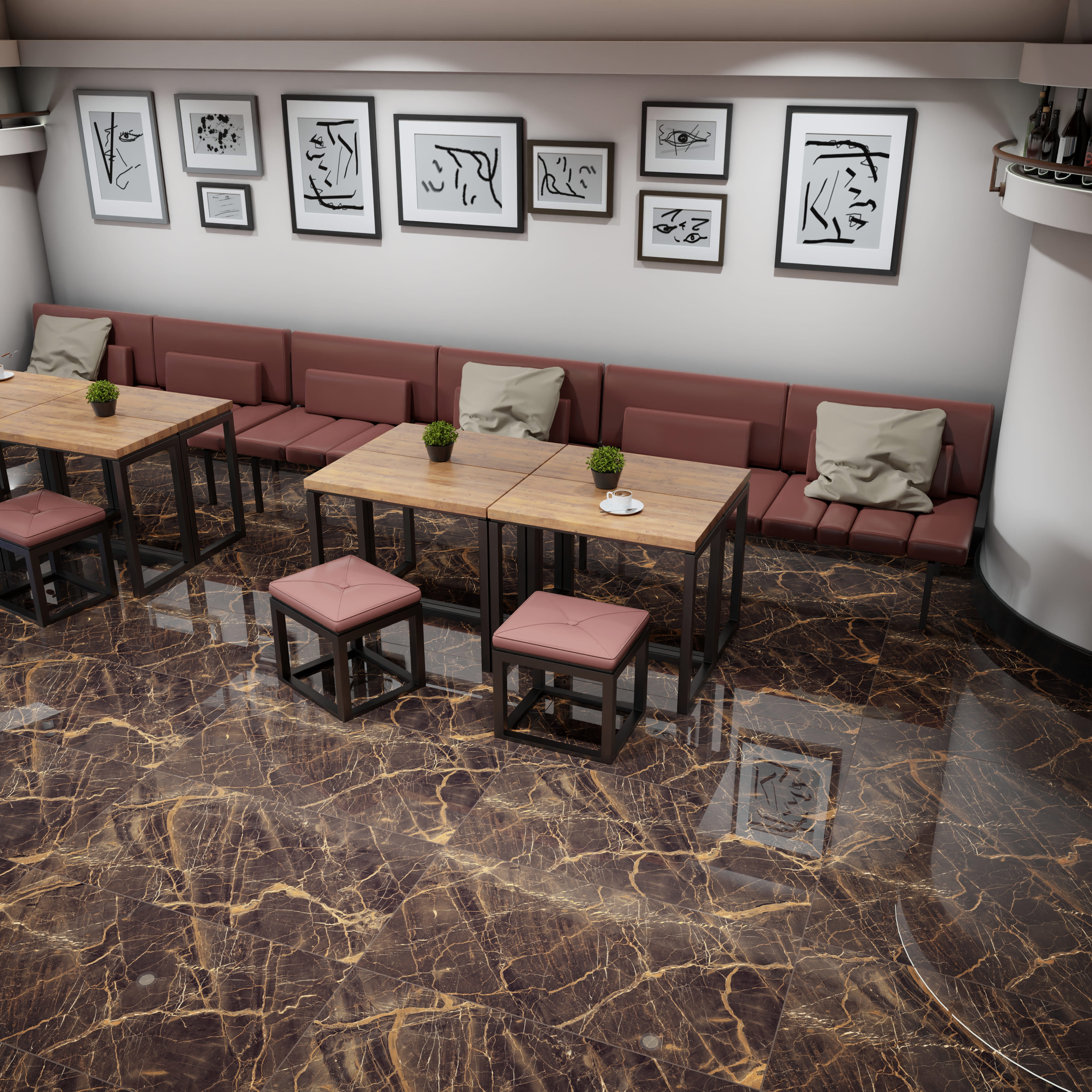 Изображение товара Керамогранит Kerald Estrada high glossy 60x120см цвет коричневый