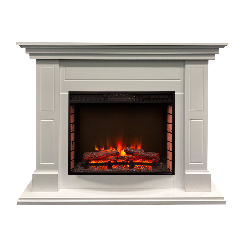 Изображение товара Каминокомплект с электроочагом Sparta 25.5 и дизайном Alicante, белый, 2000 Вт